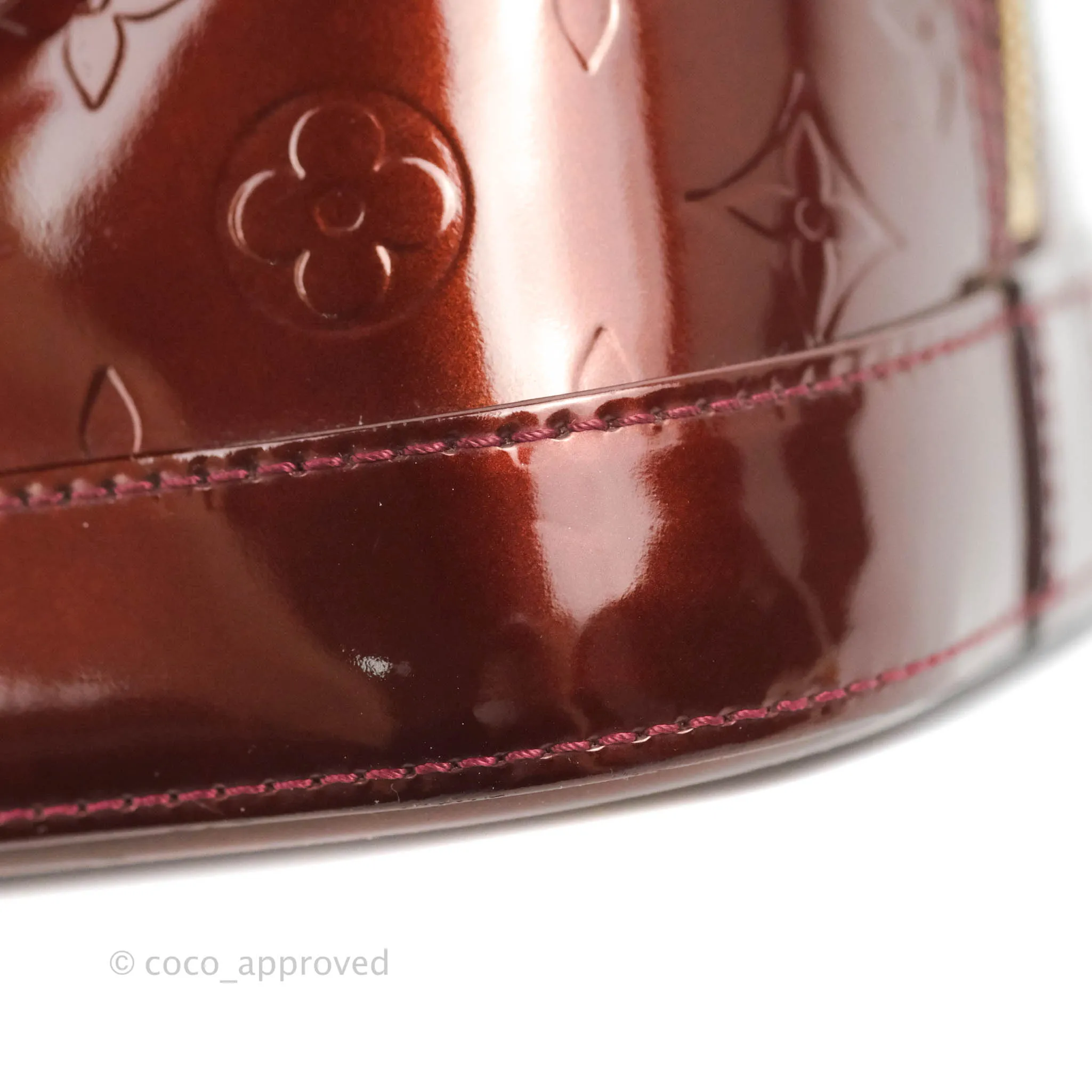 Louis Vuitton Alma PM Burgundy Patent Gold Hardware