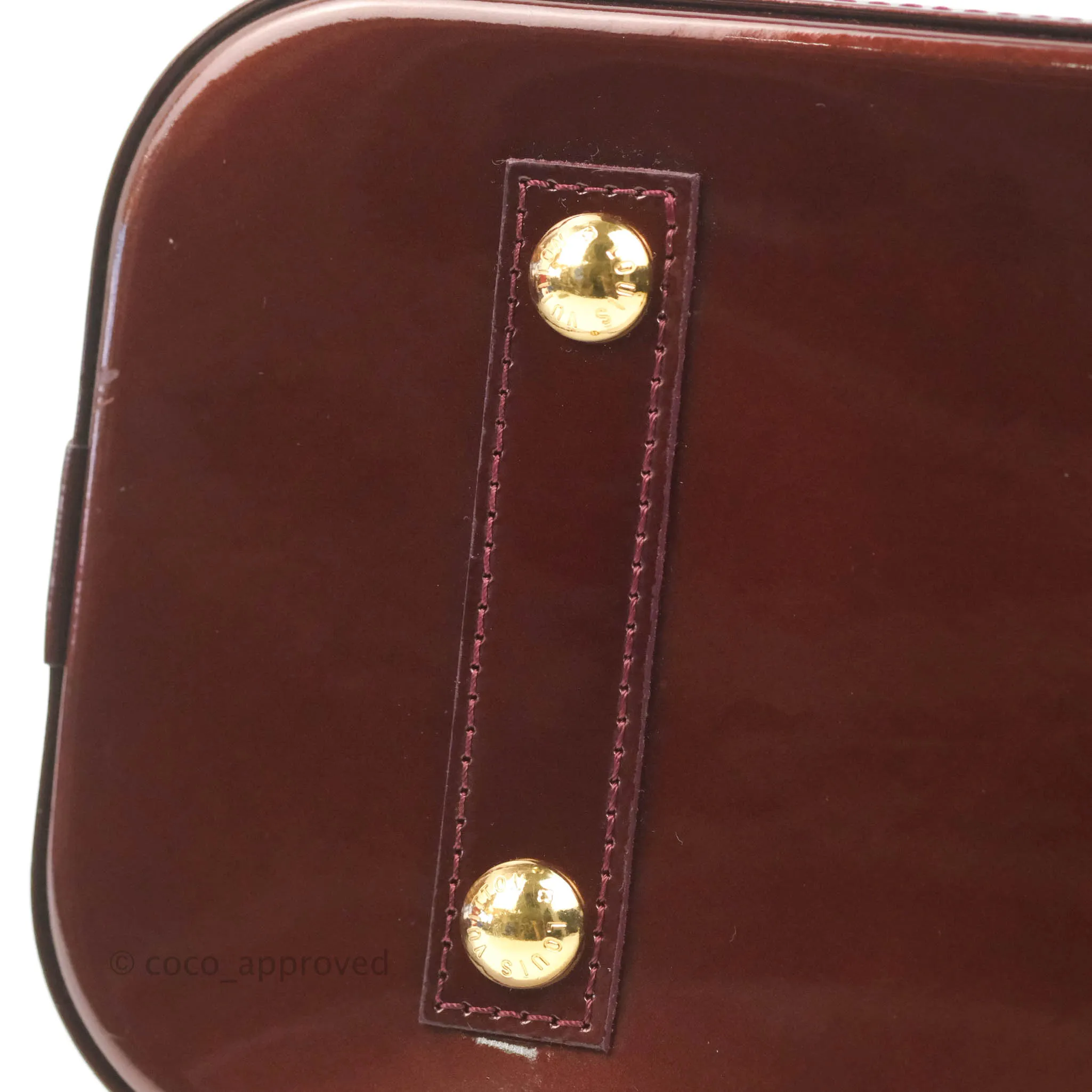 Louis Vuitton Alma PM Burgundy Patent Gold Hardware