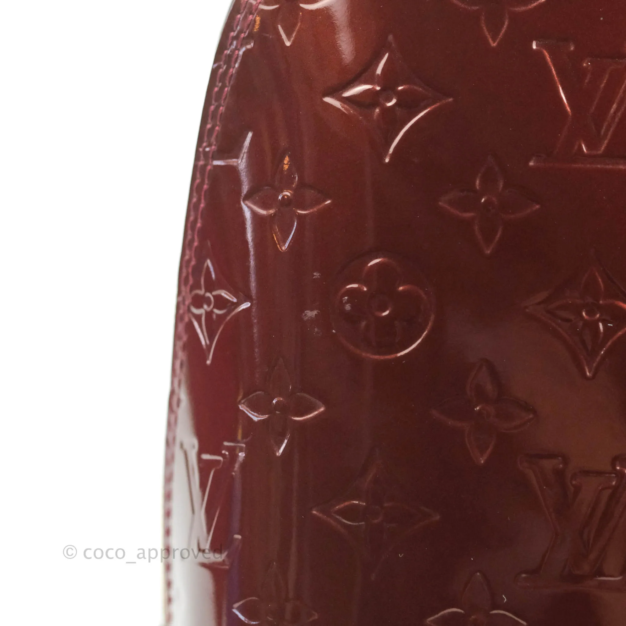 Louis Vuitton Alma PM Burgundy Patent Gold Hardware
