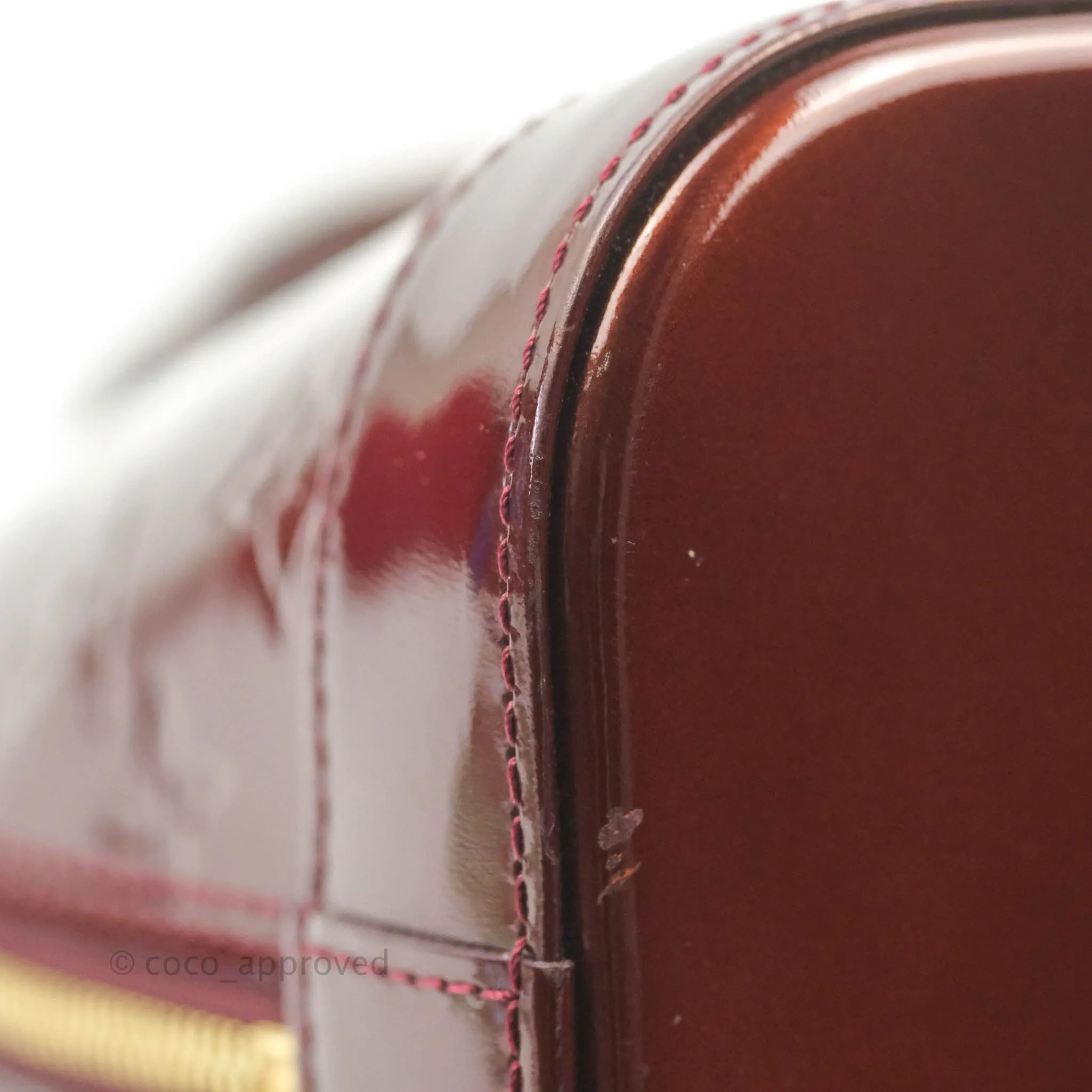 Louis Vuitton Alma PM Burgundy Patent Gold Hardware
