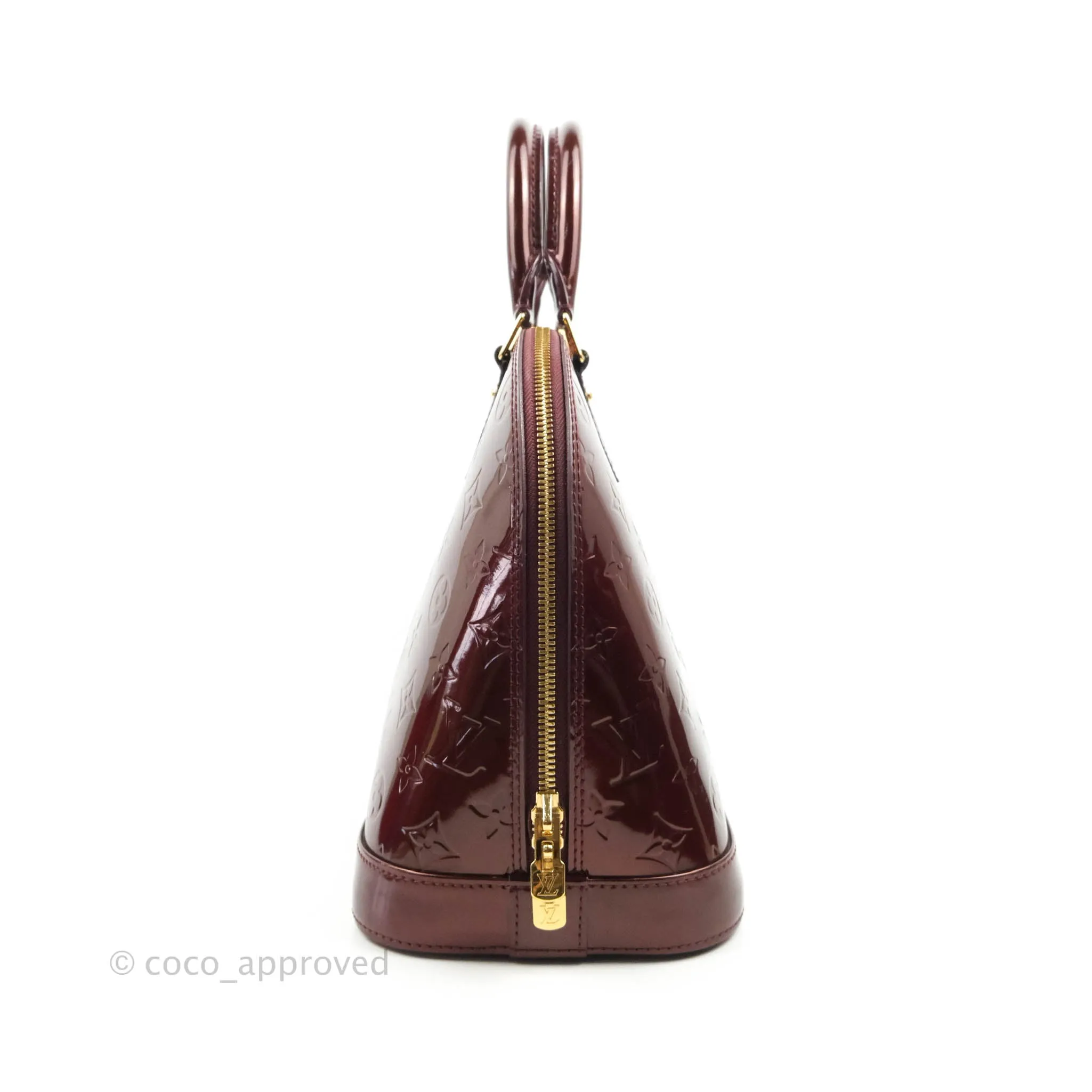 Louis Vuitton Alma PM Burgundy Patent Gold Hardware