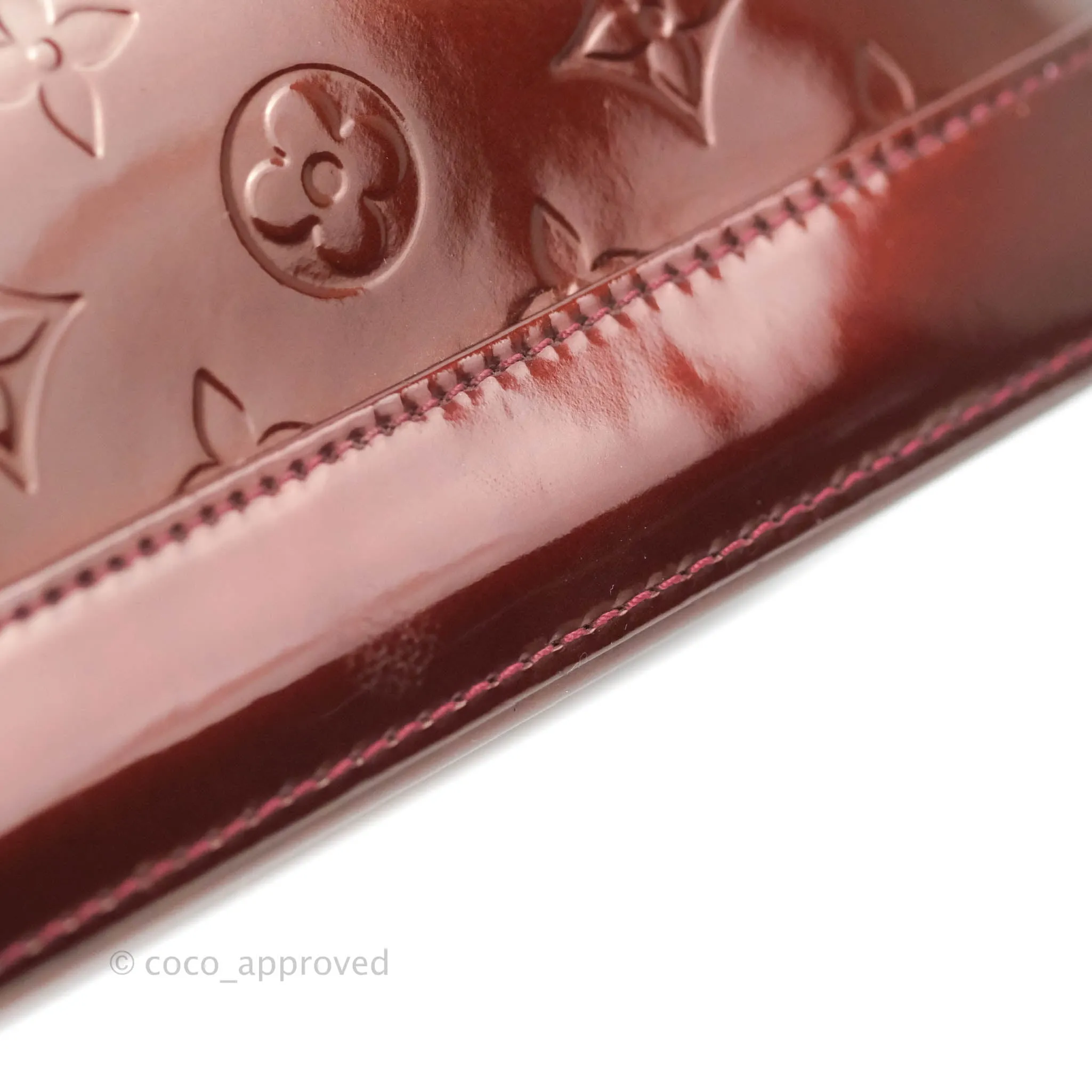 Louis Vuitton Alma PM Burgundy Patent Gold Hardware