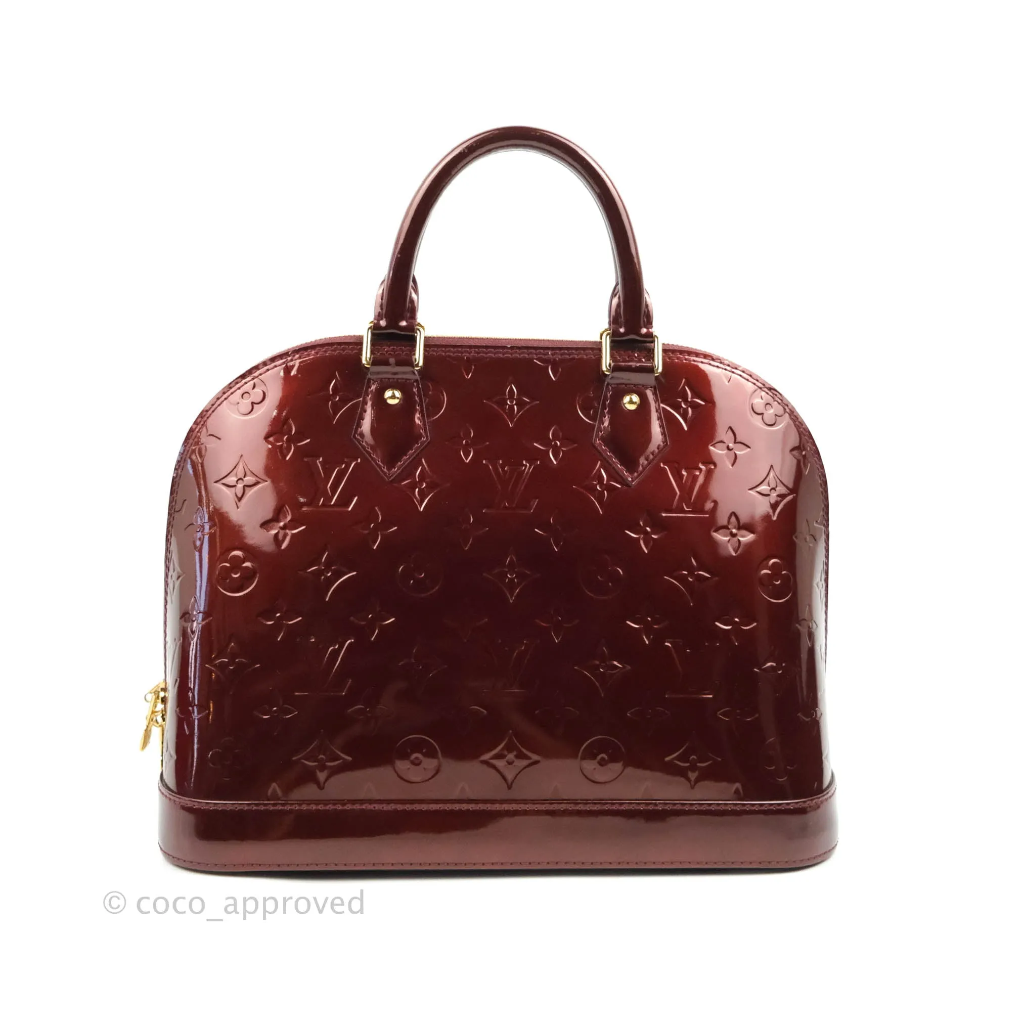 Louis Vuitton Alma PM Burgundy Patent Gold Hardware