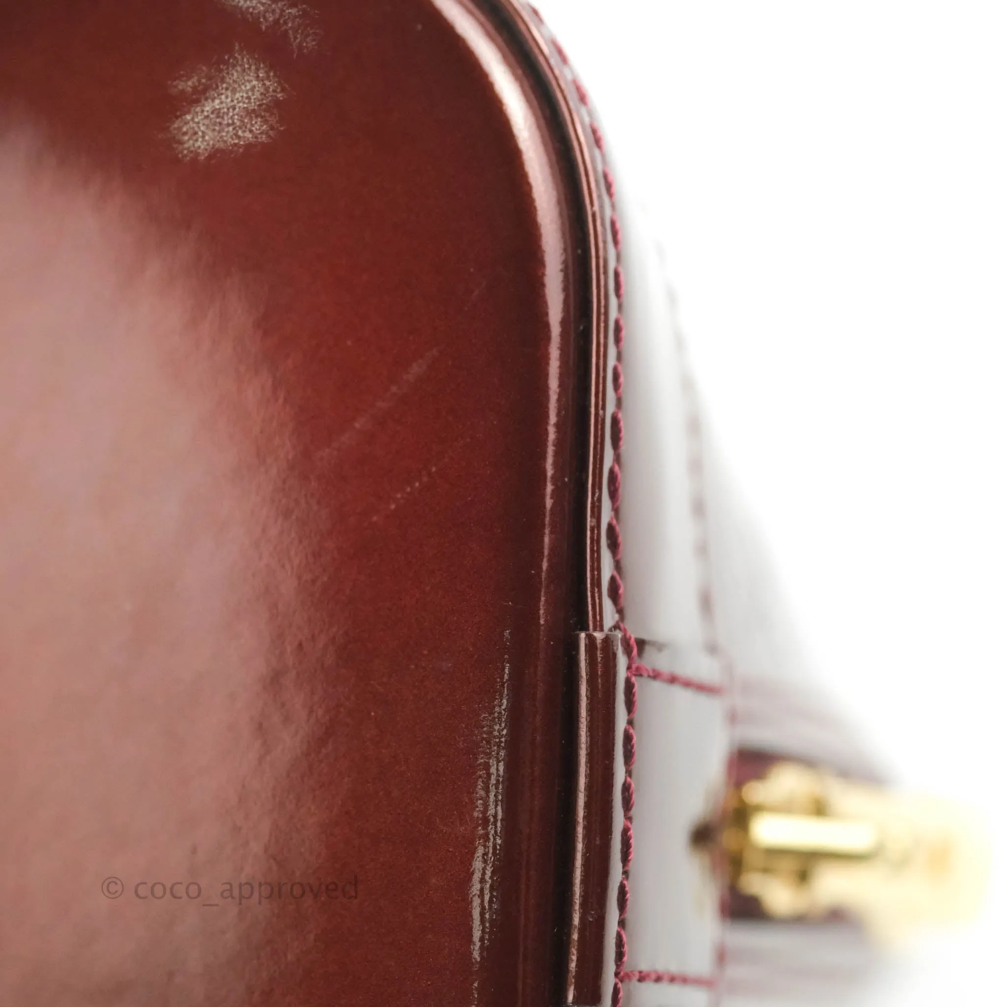 Louis Vuitton Alma PM Burgundy Patent Gold Hardware