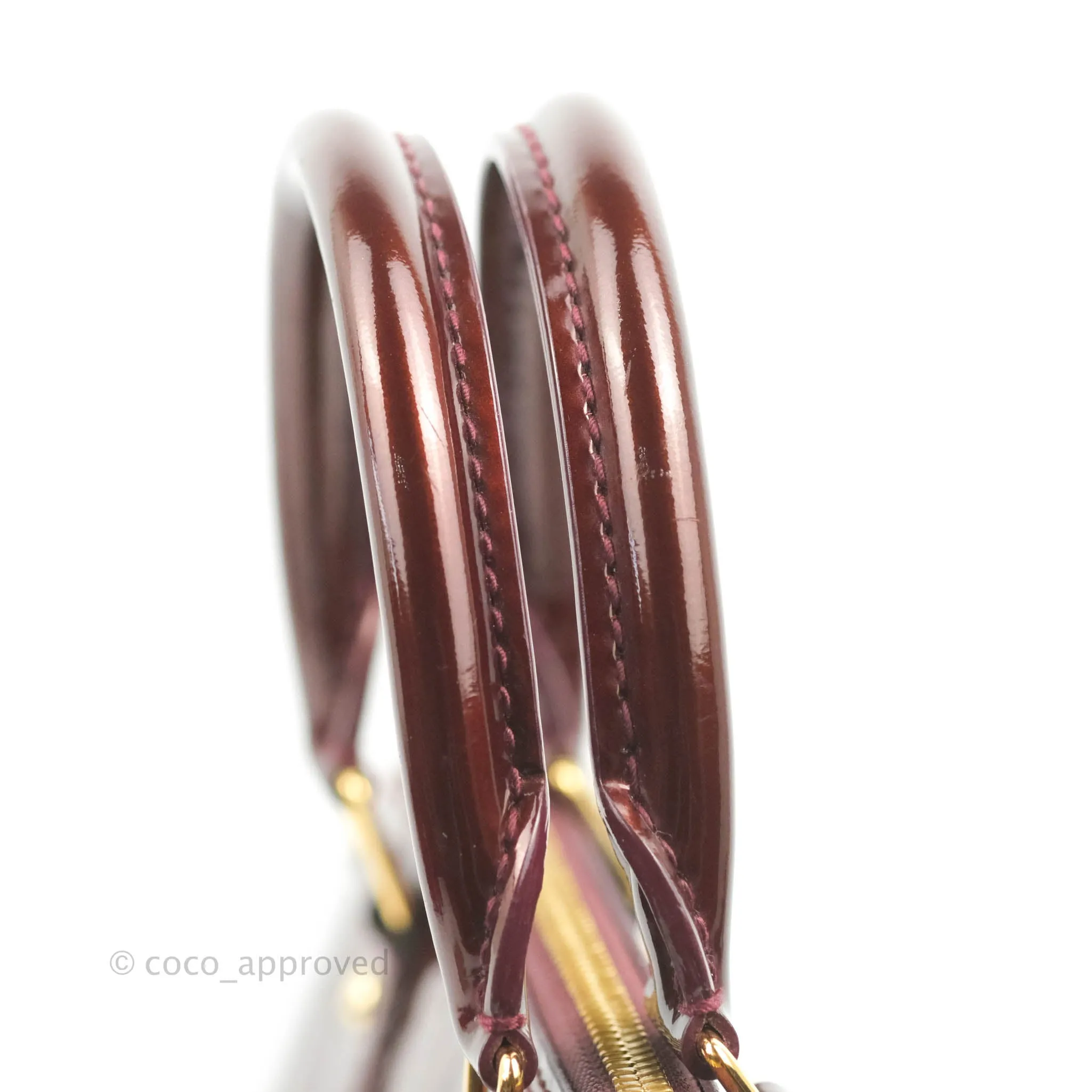 Louis Vuitton Alma PM Burgundy Patent Gold Hardware