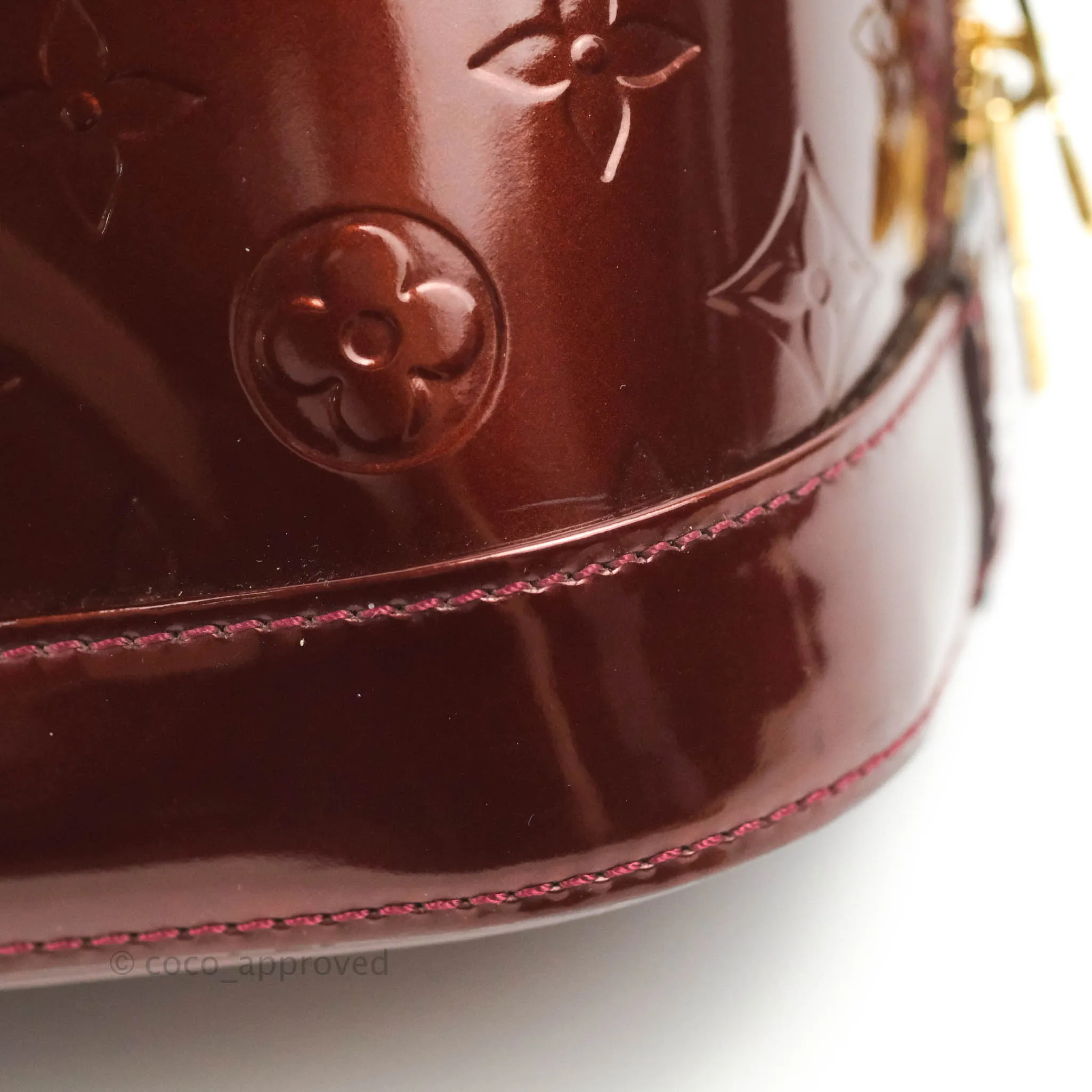 Louis Vuitton Alma PM Burgundy Patent Gold Hardware