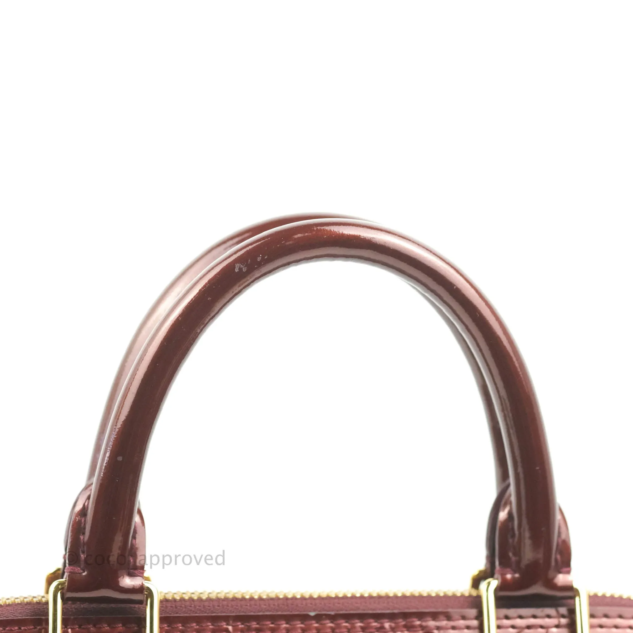 Louis Vuitton Alma PM Burgundy Patent Gold Hardware
