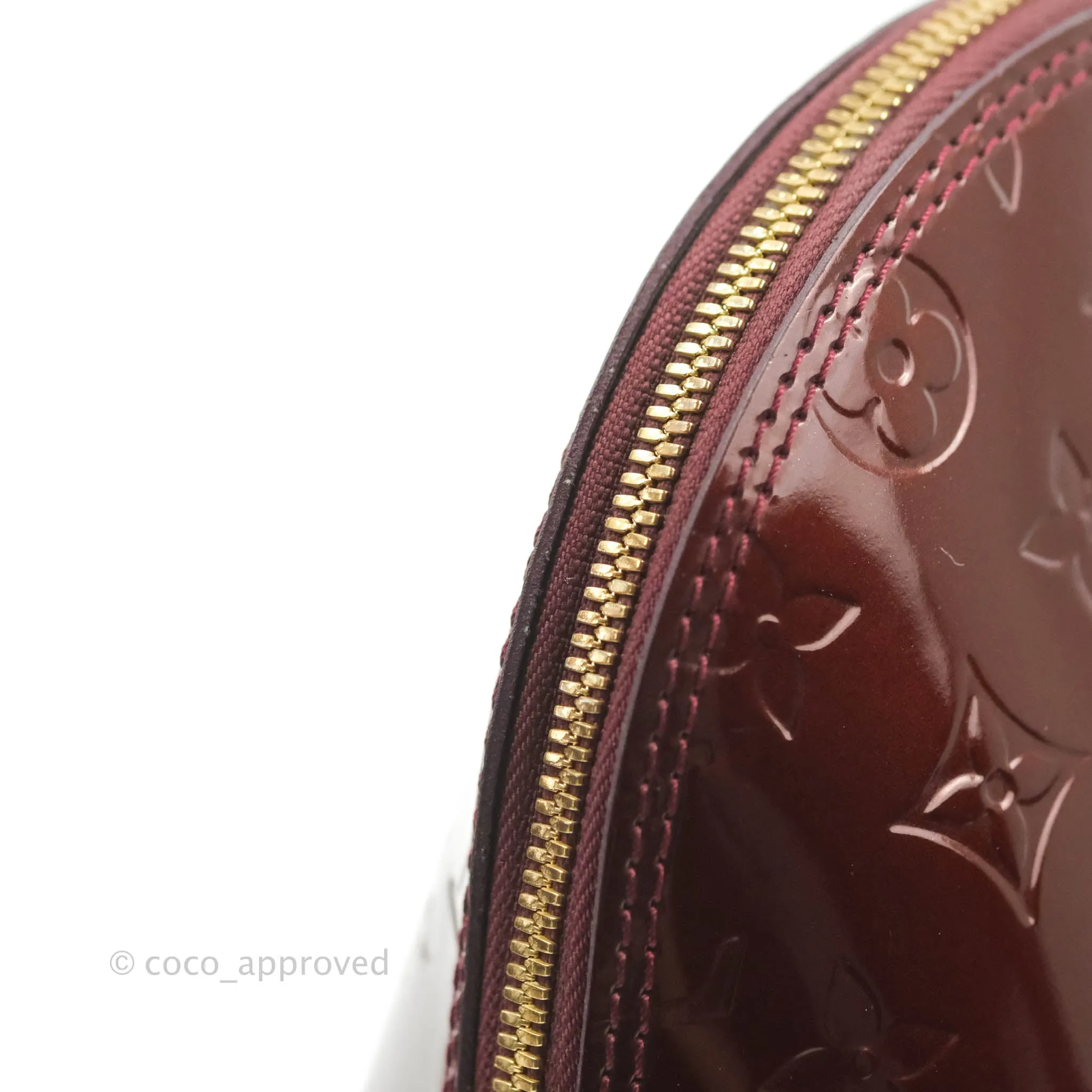 Louis Vuitton Alma PM Burgundy Patent Gold Hardware
