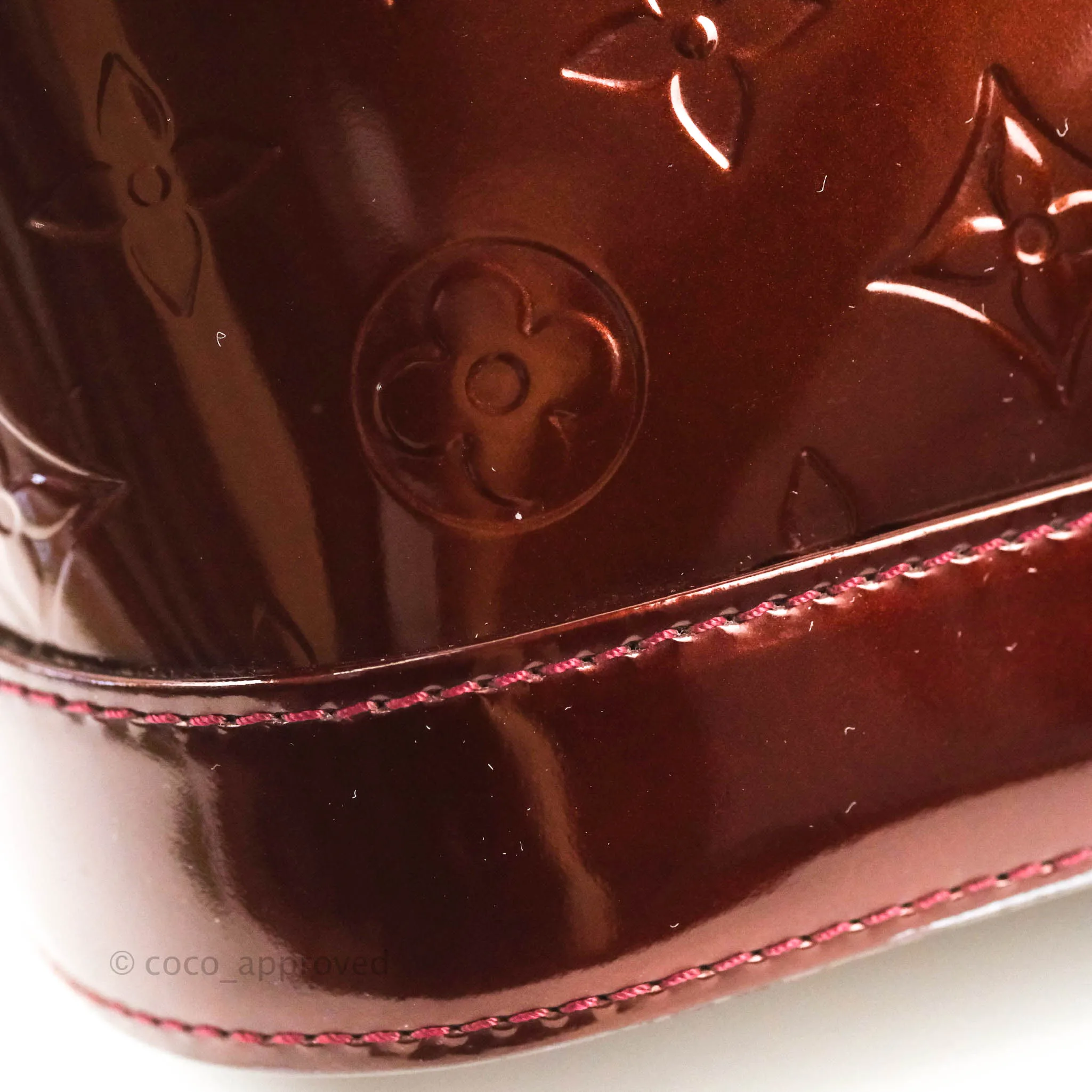 Louis Vuitton Alma PM Burgundy Patent Gold Hardware