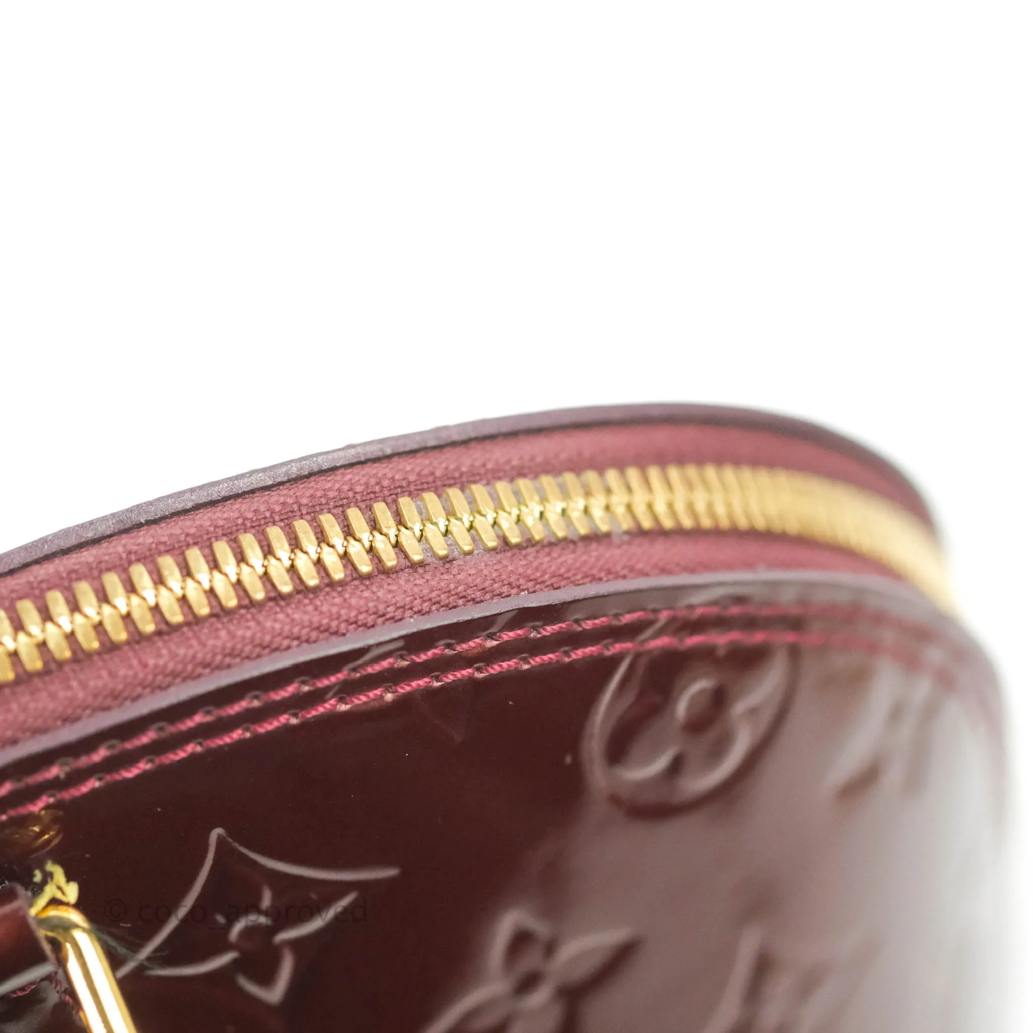 Louis Vuitton Alma PM Burgundy Patent Gold Hardware