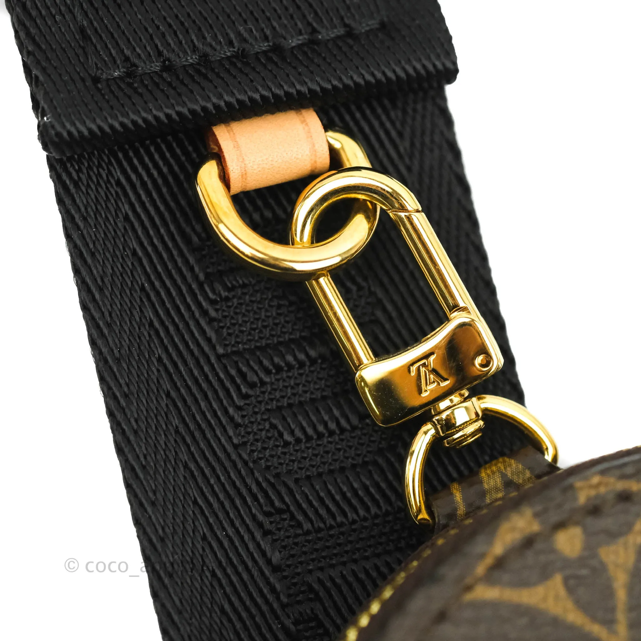 Louis Vuitton Black Jacquard Strap with Monogram Canvas Round Purse