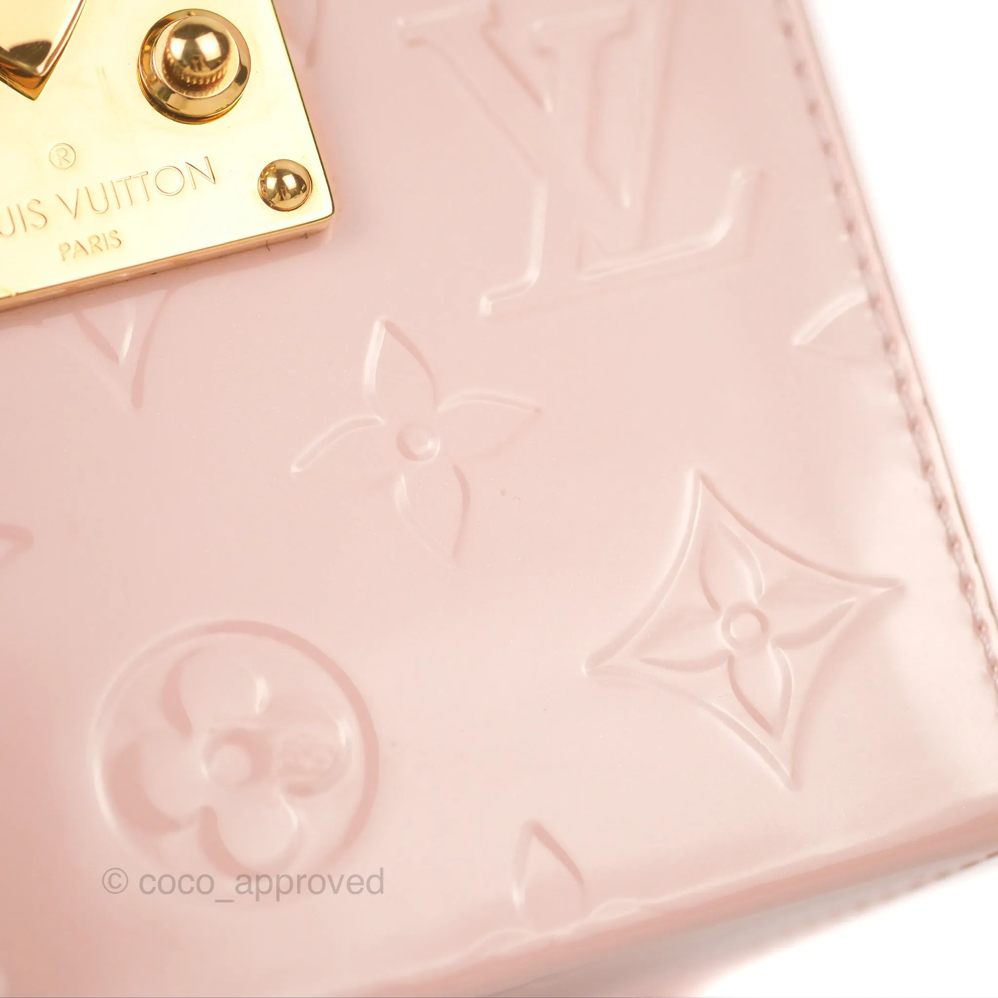 Louis Vuitton Bleecker Box Rose Ballerine Vernis Embossed Monogram