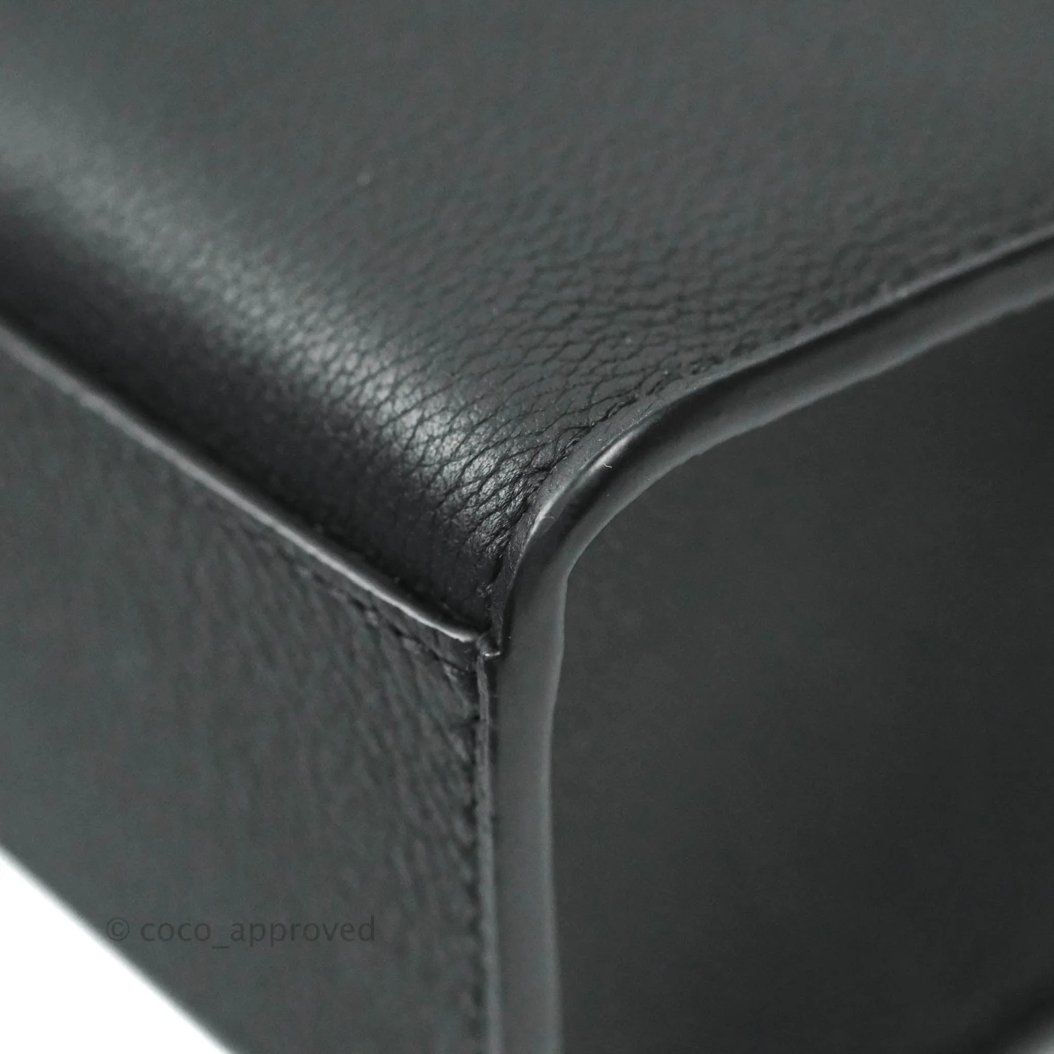 Louis Vuitton Calfskin My Lockme BB Bag Black Silver Hardware