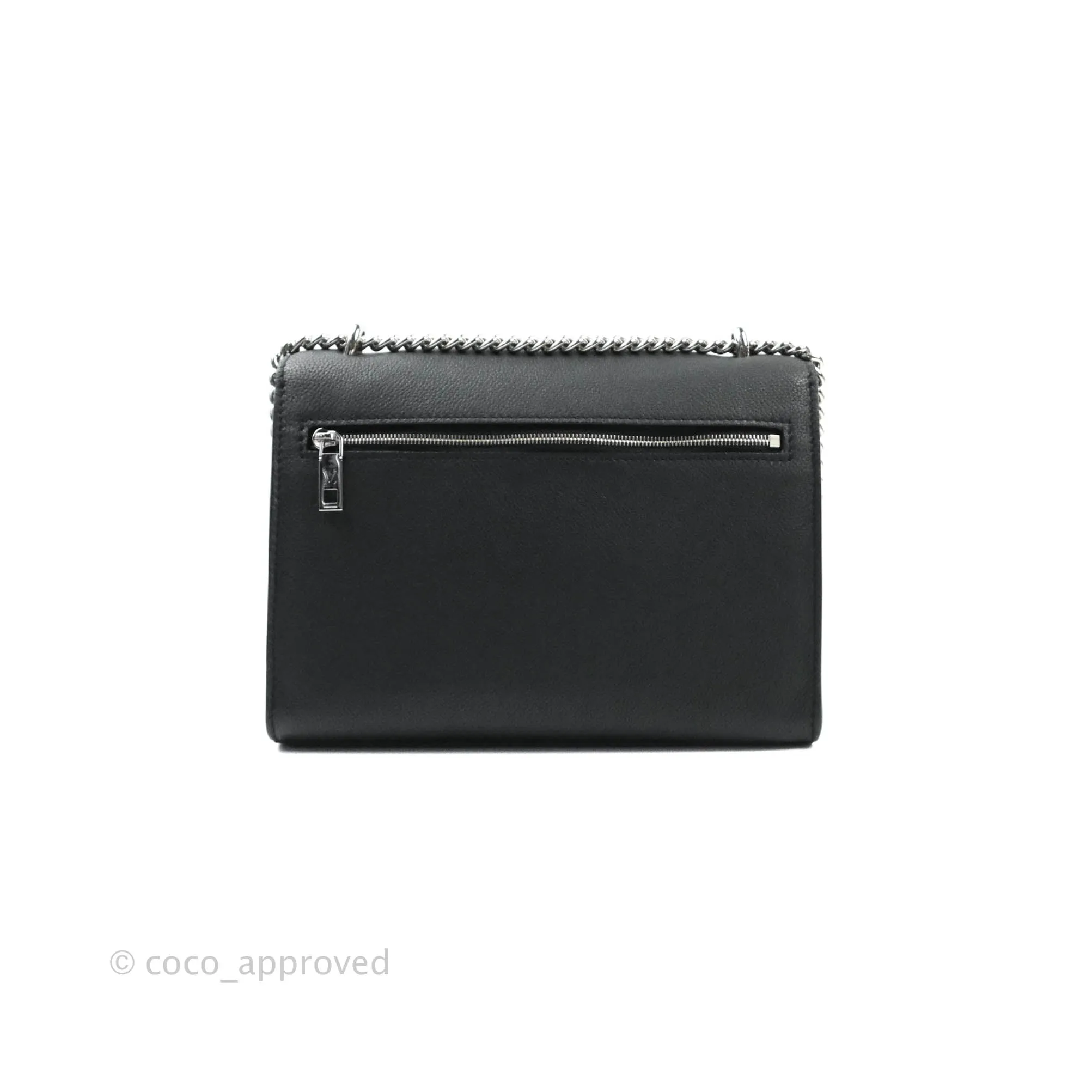 Louis Vuitton Calfskin My Lockme BB Bag Black Silver Hardware