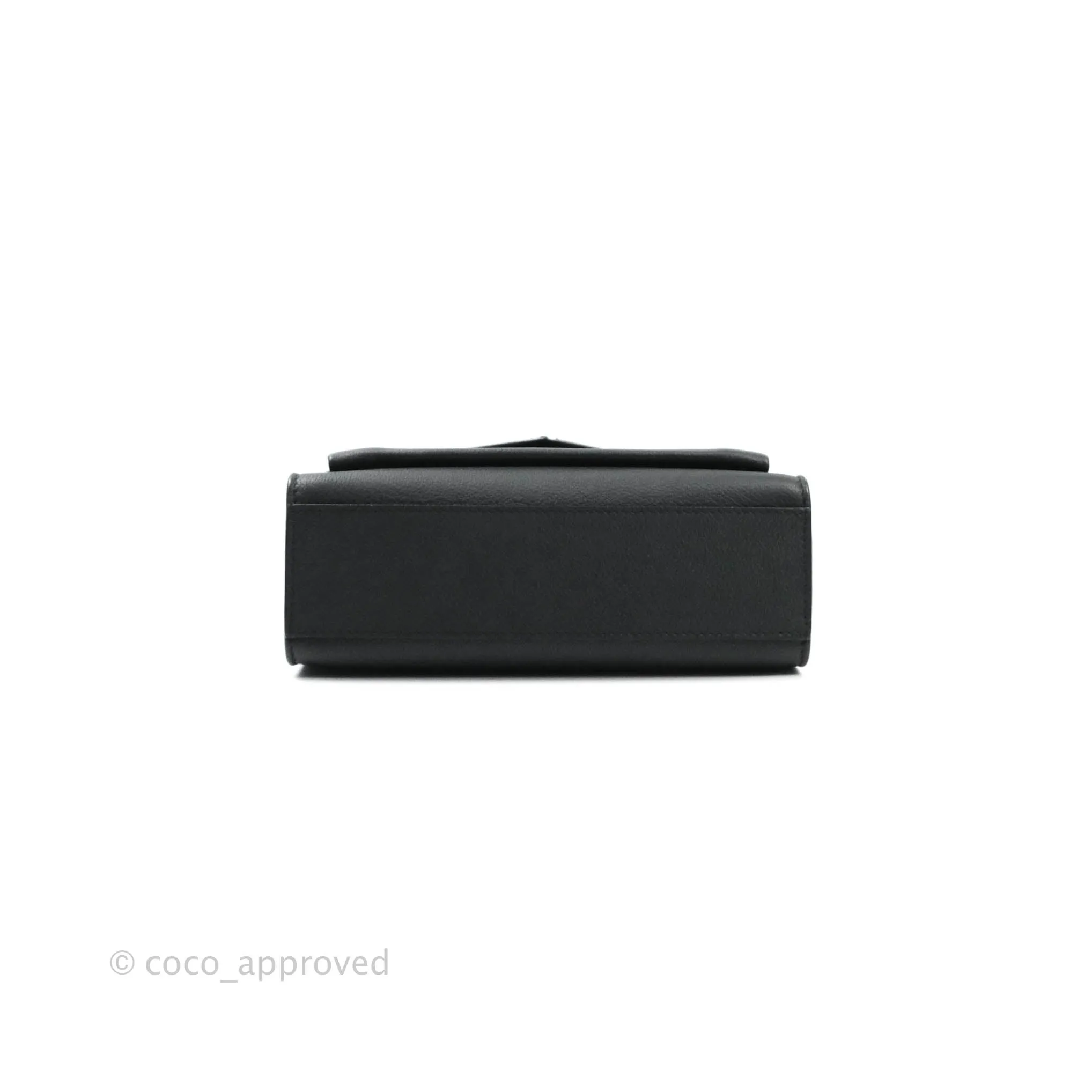 Louis Vuitton Calfskin My Lockme BB Bag Black Silver Hardware