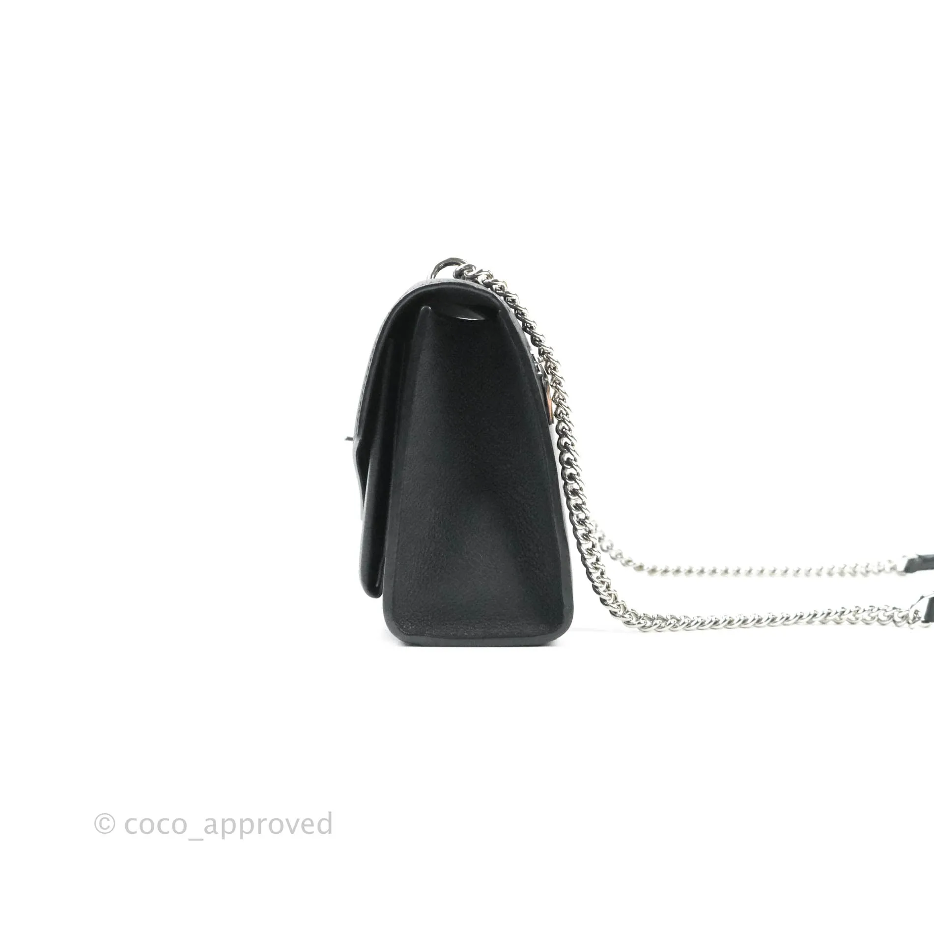 Louis Vuitton Calfskin My Lockme BB Bag Black Silver Hardware