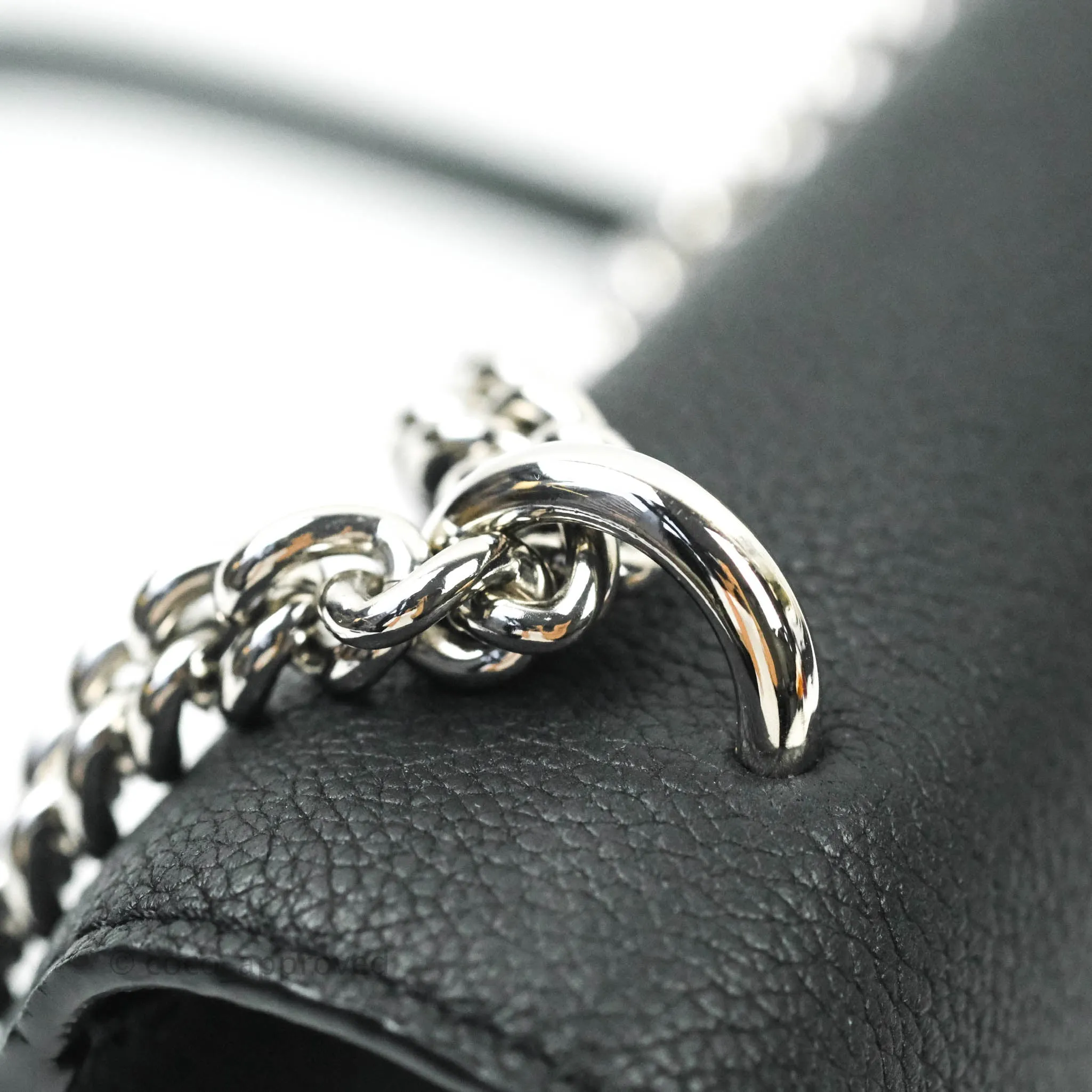 Louis Vuitton Calfskin My Lockme BB Bag Black Silver Hardware