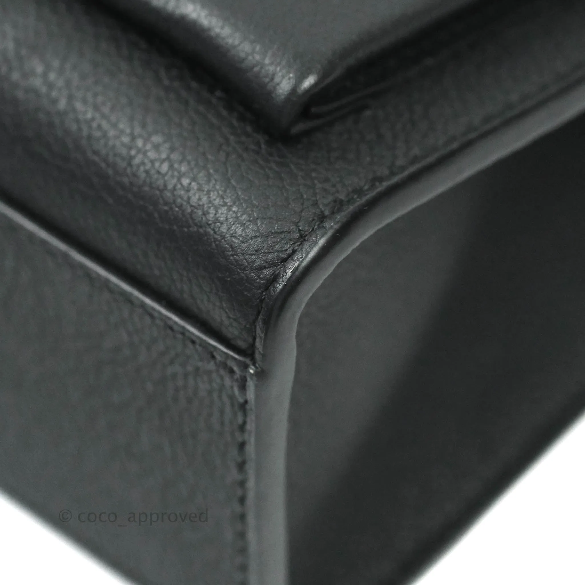 Louis Vuitton Calfskin My Lockme BB Bag Black Silver Hardware