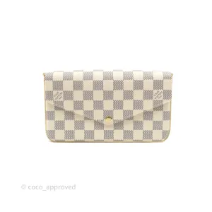Louis Vuitton Canvas Pochette Flicie Bag Damier Azur