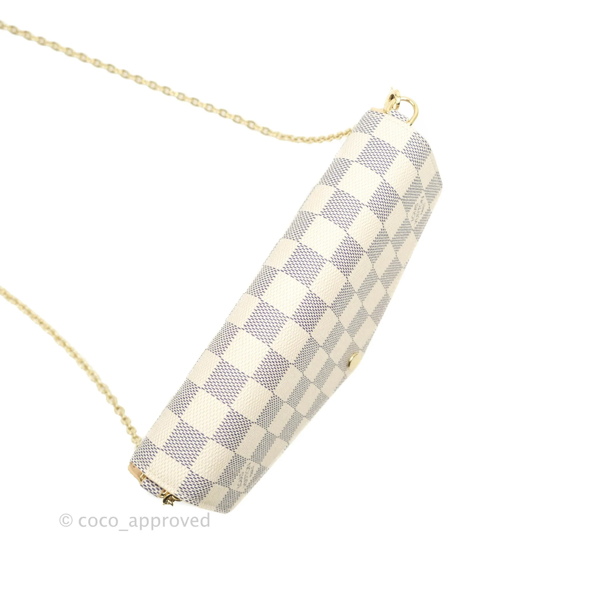 Louis Vuitton Canvas Pochette Flicie Bag Damier Azur