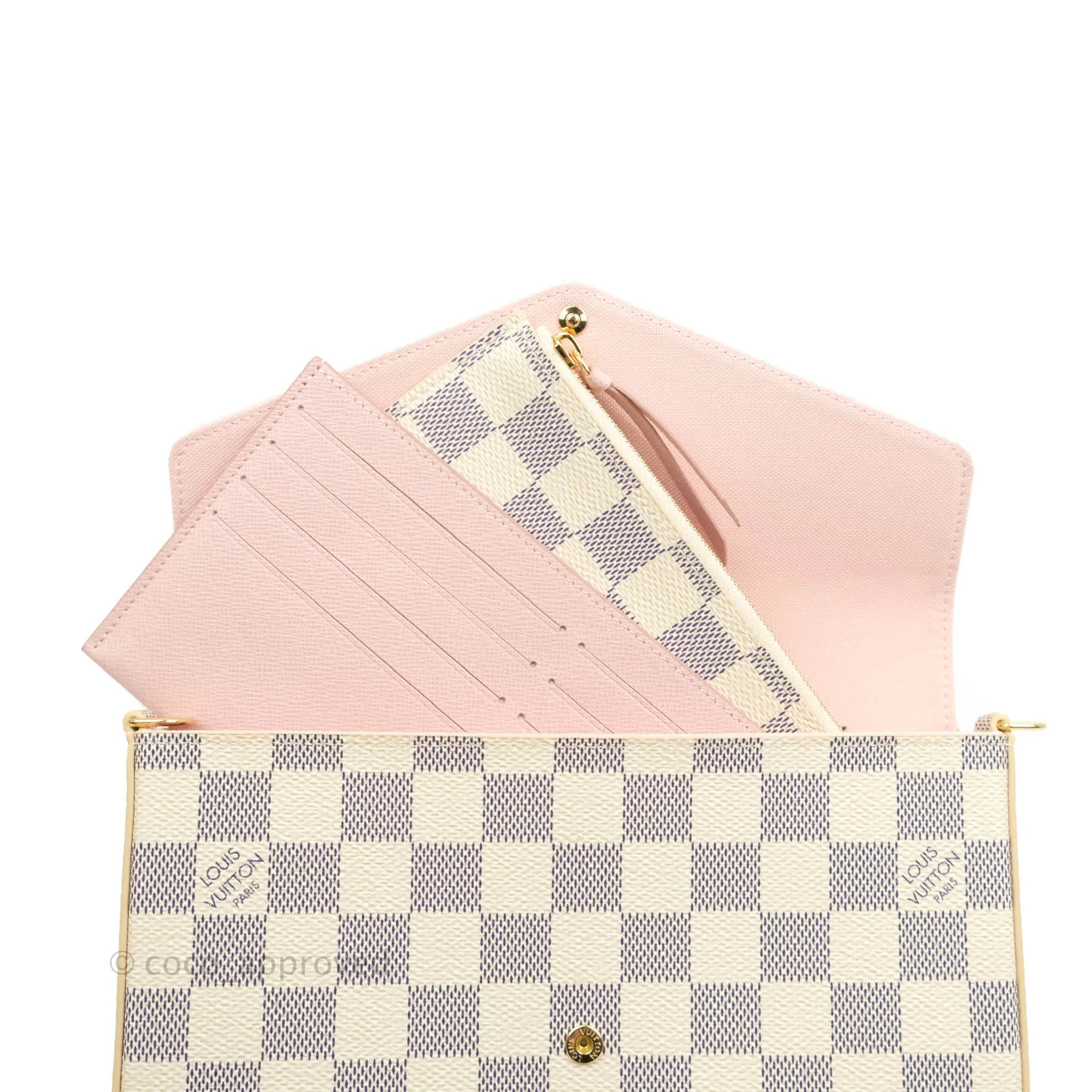 Louis Vuitton Canvas Pochette Flicie Bag Damier Azur
