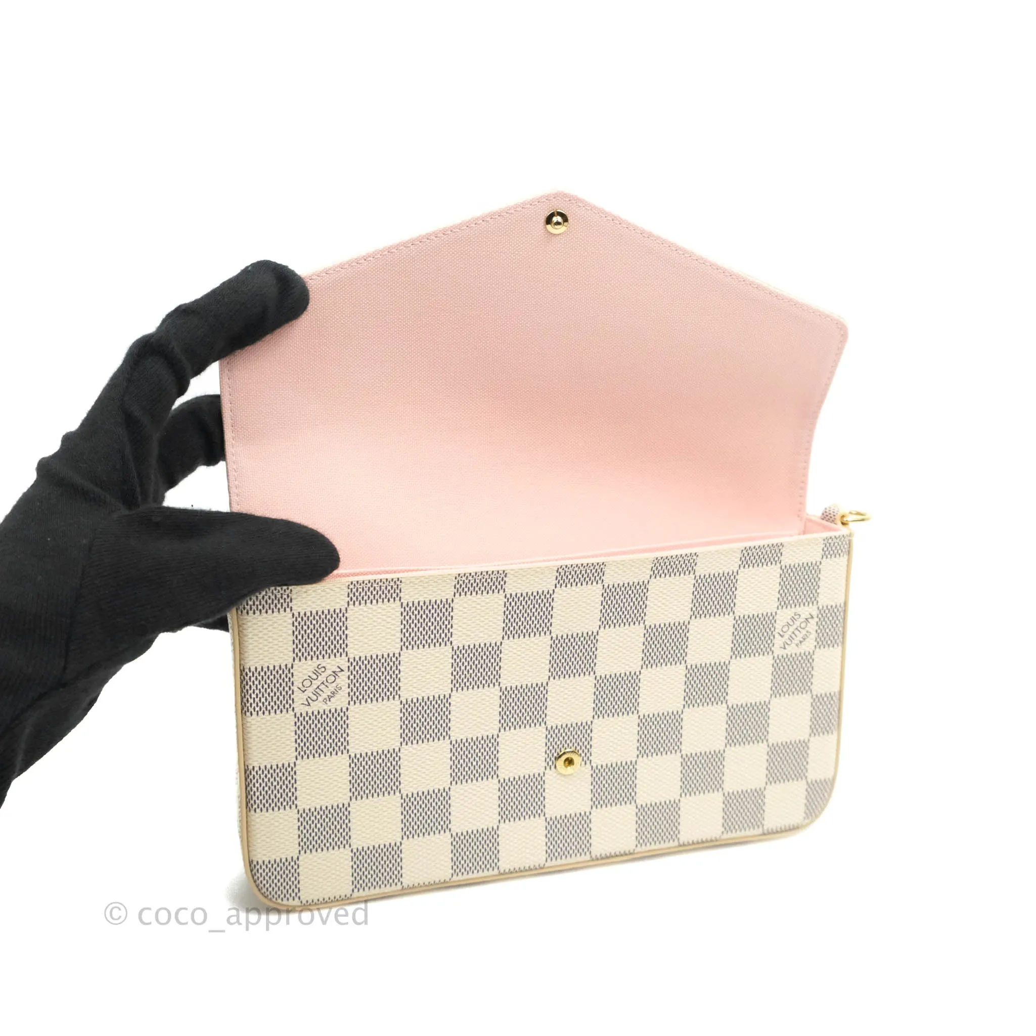 Louis Vuitton Canvas Pochette Flicie Bag Damier Azur