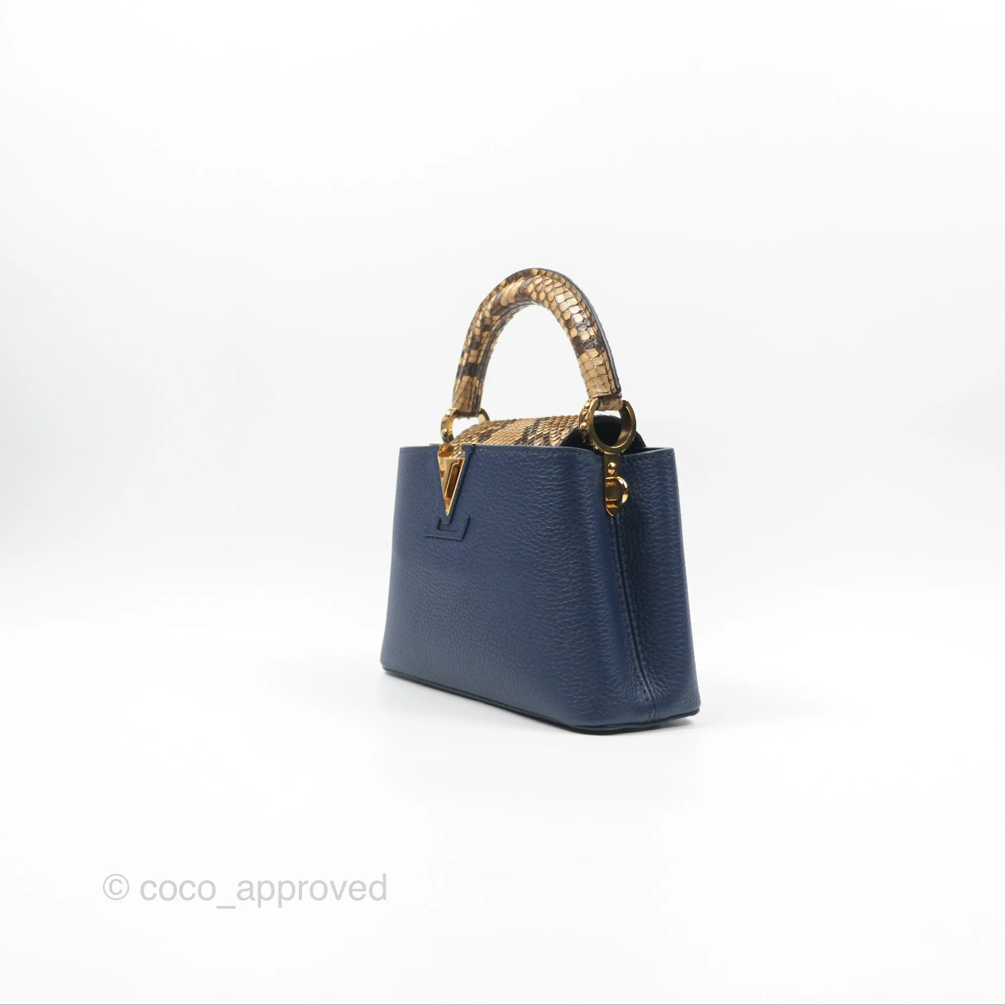 Louis Vuitton Capucines Mini Navy in Taurillon Leather and Python Leather
