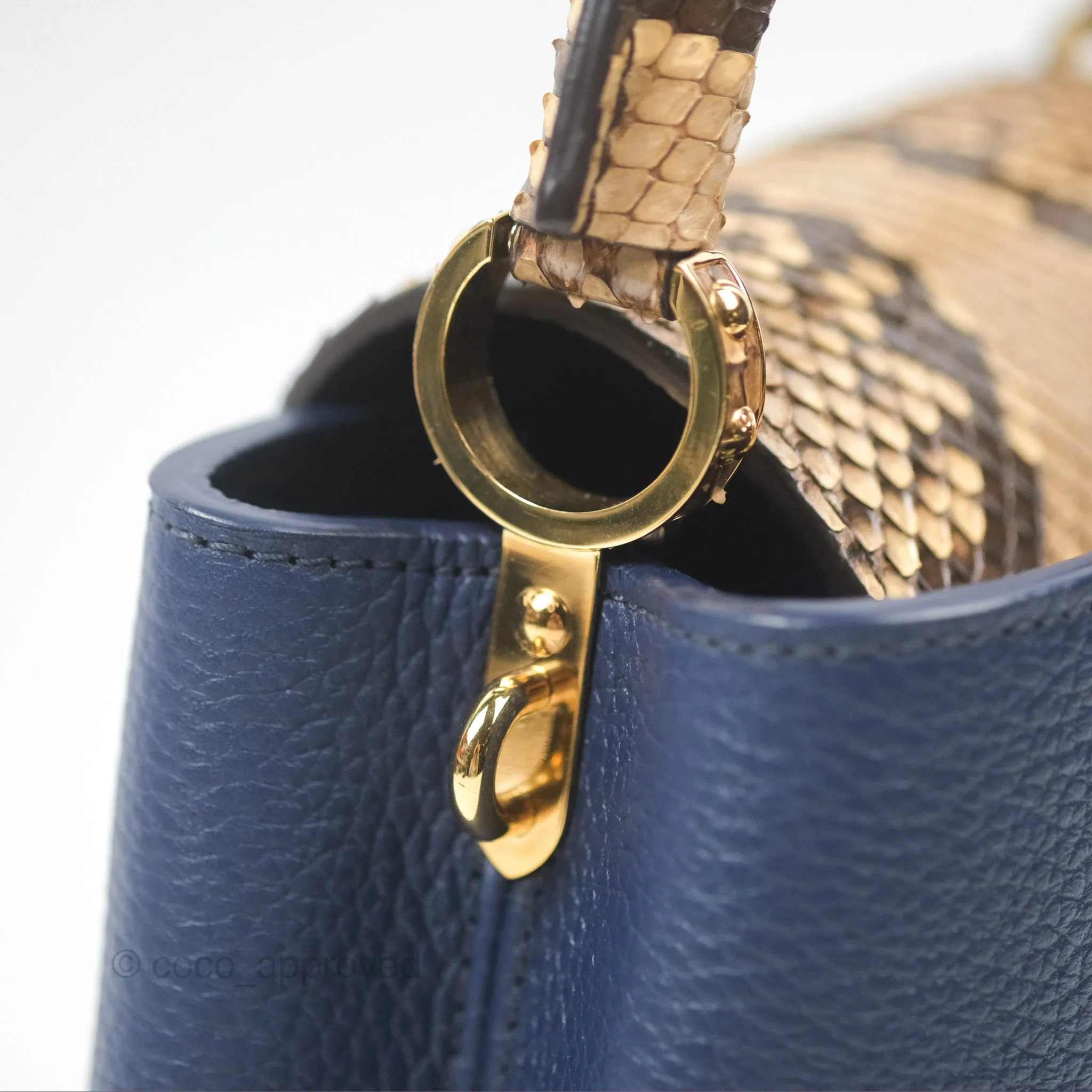 Louis Vuitton Capucines Mini Navy in Taurillon Leather and Python Leather