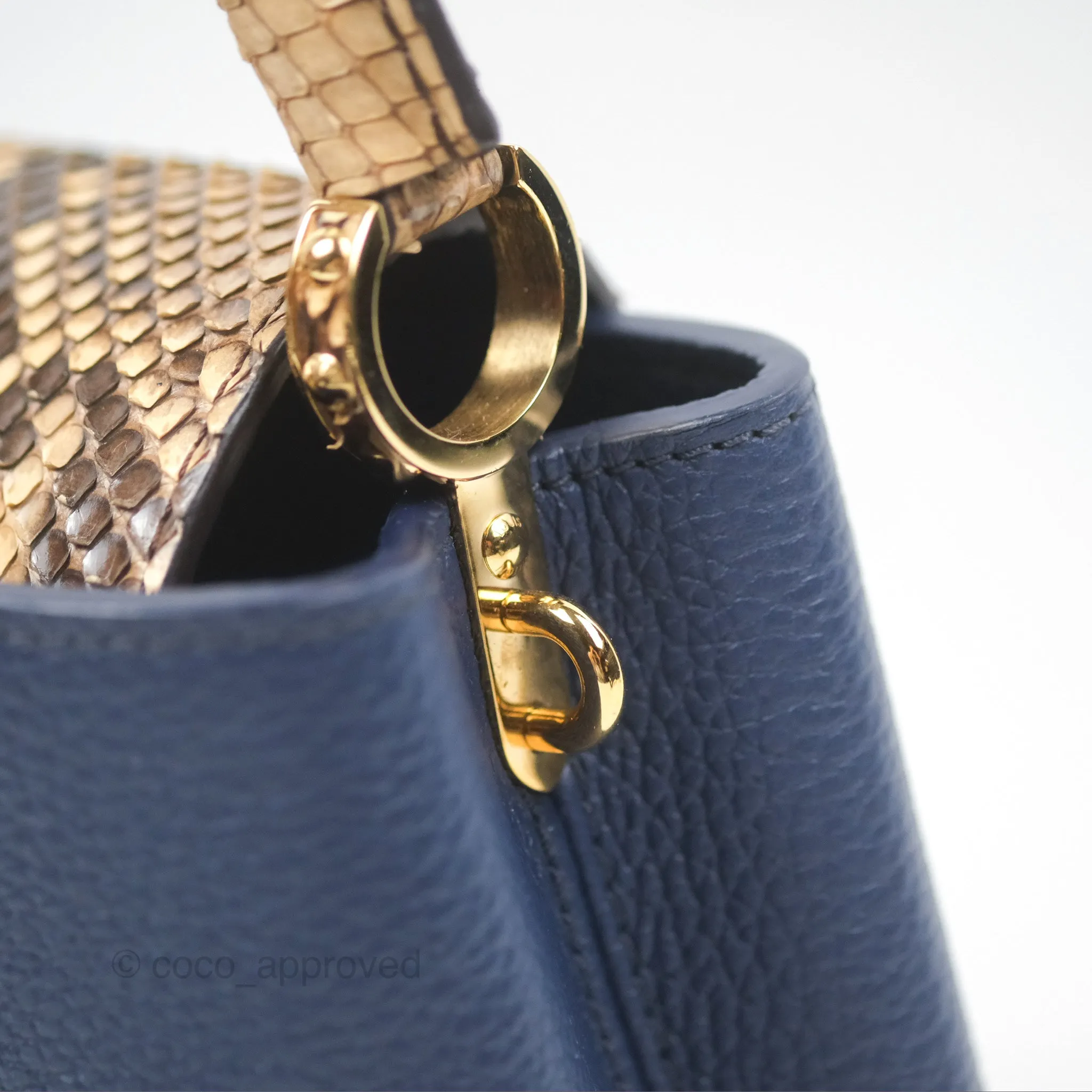 Louis Vuitton Capucines Mini Navy in Taurillon Leather and Python Leather