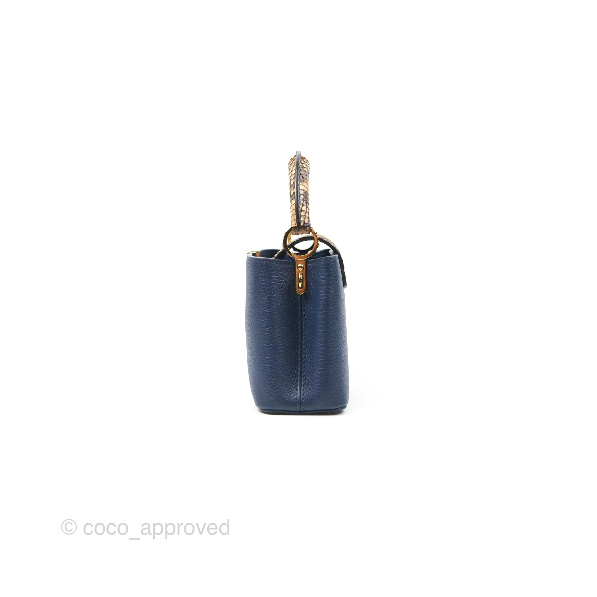 Louis Vuitton Capucines Mini Navy in Taurillon Leather and Python Leather