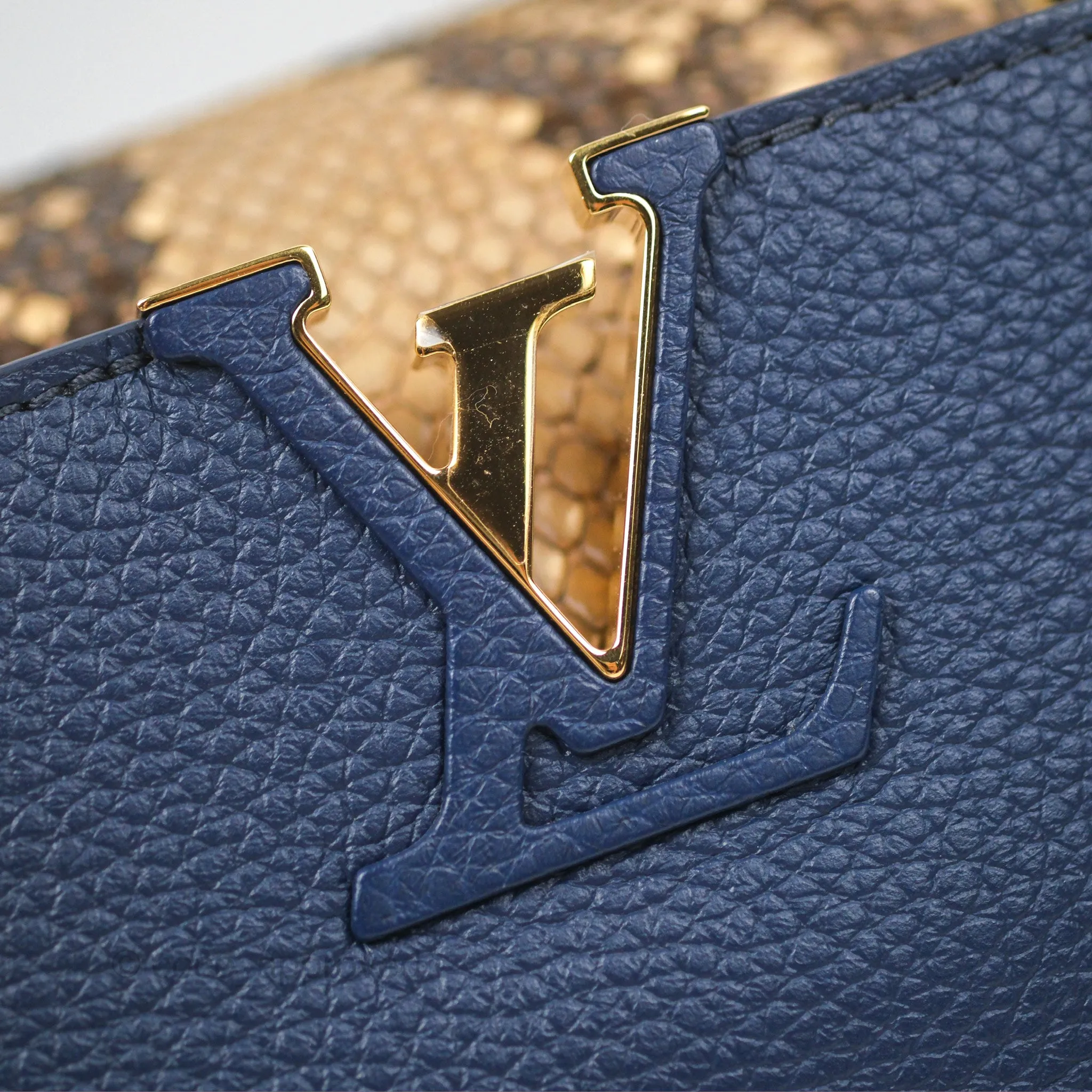 Louis Vuitton Capucines Mini Navy in Taurillon Leather and Python Leather