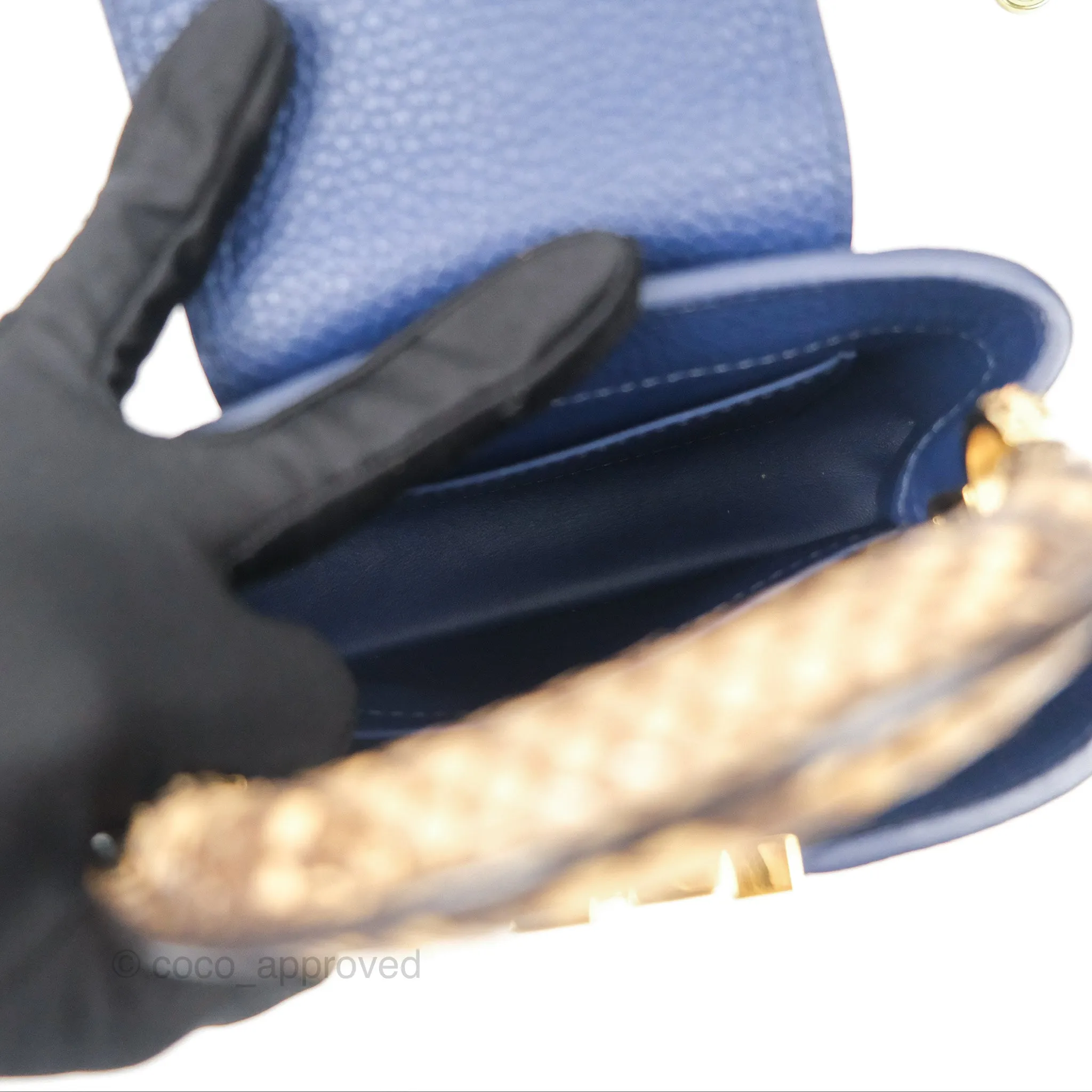 Louis Vuitton Capucines Mini Navy in Taurillon Leather and Python Leather
