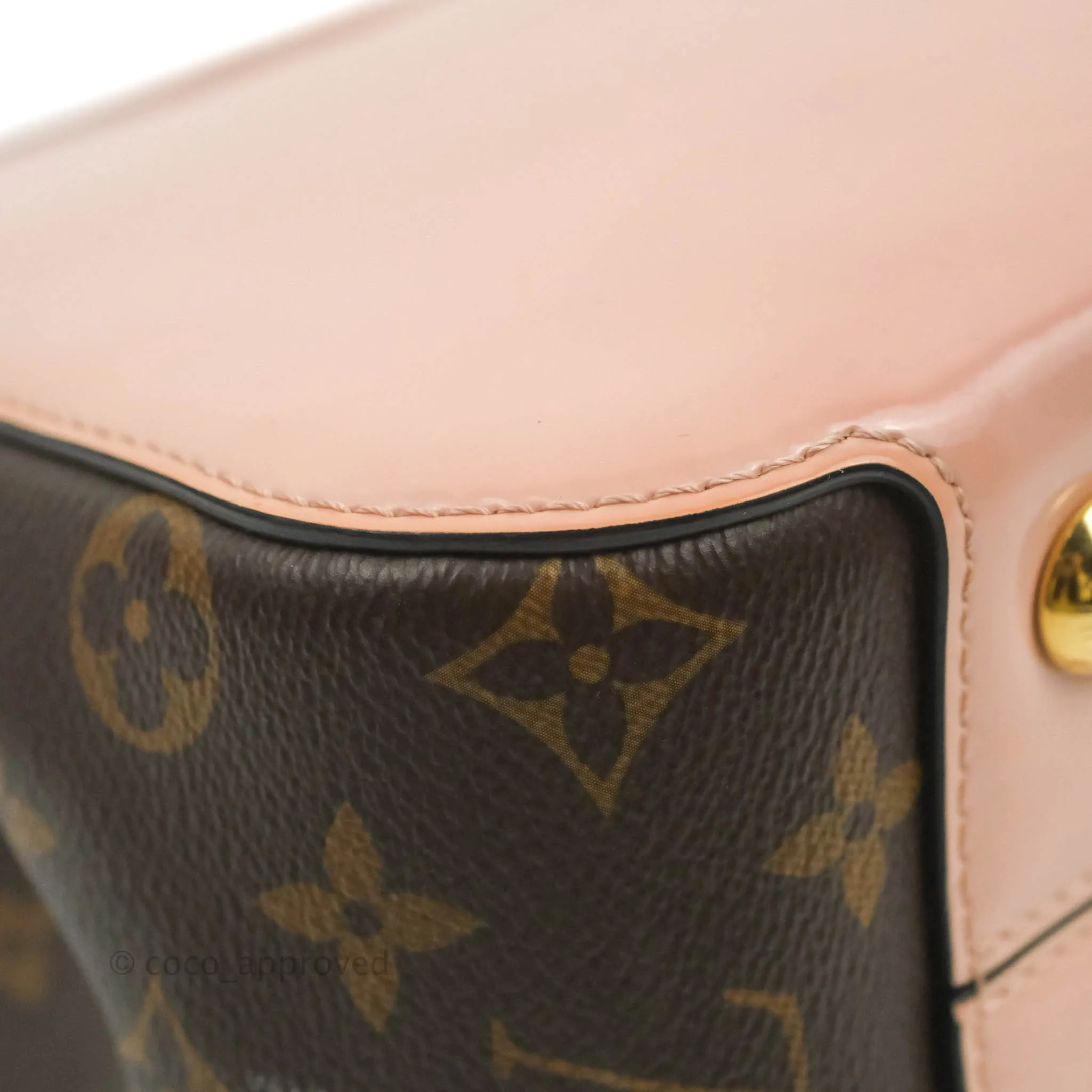 Louis Vuitton Cherrywood PM Handbag Patent Monogram Canvas
