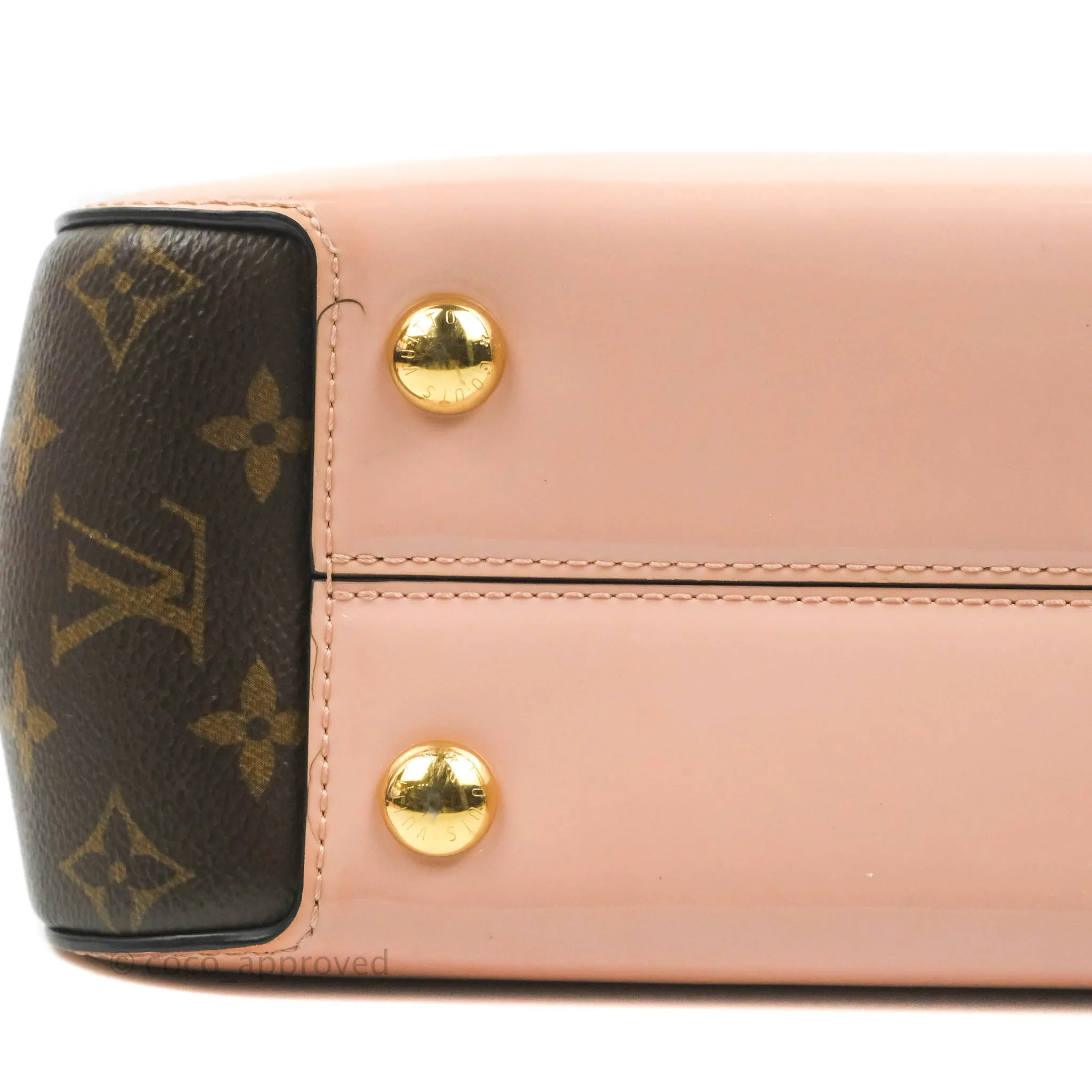 Louis Vuitton Cherrywood PM Handbag Patent Monogram Canvas
