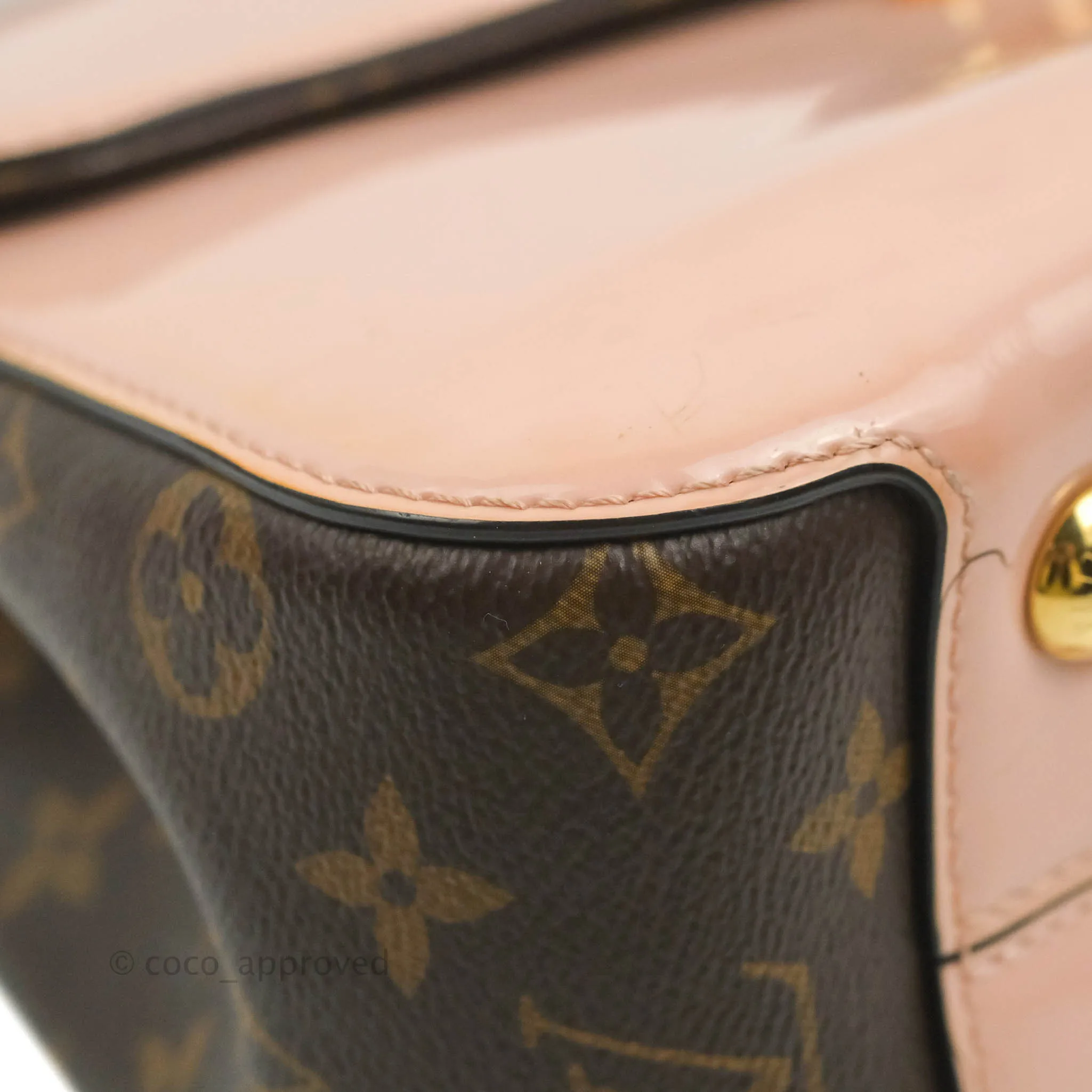 Louis Vuitton Cherrywood PM Handbag Patent Monogram Canvas