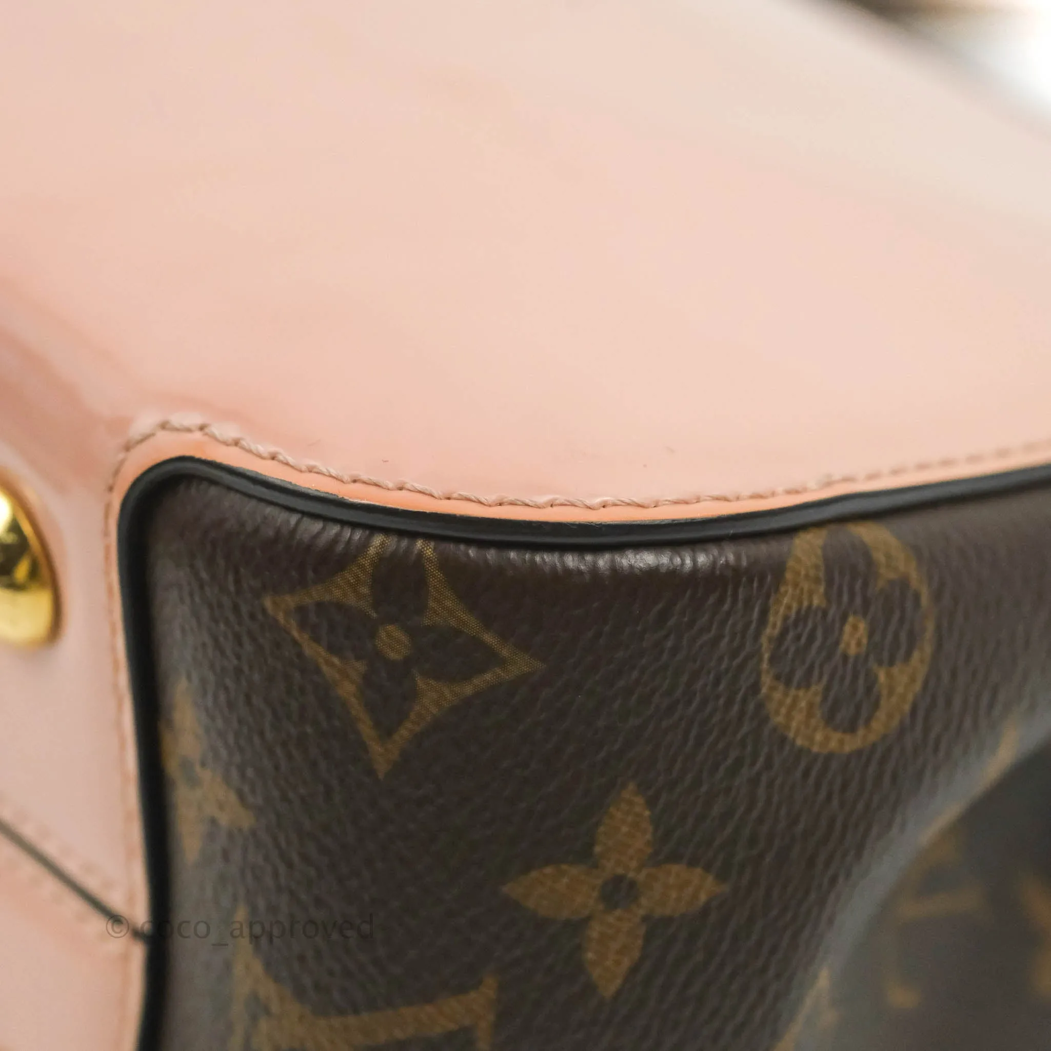 Louis Vuitton Cherrywood PM Handbag Patent Monogram Canvas