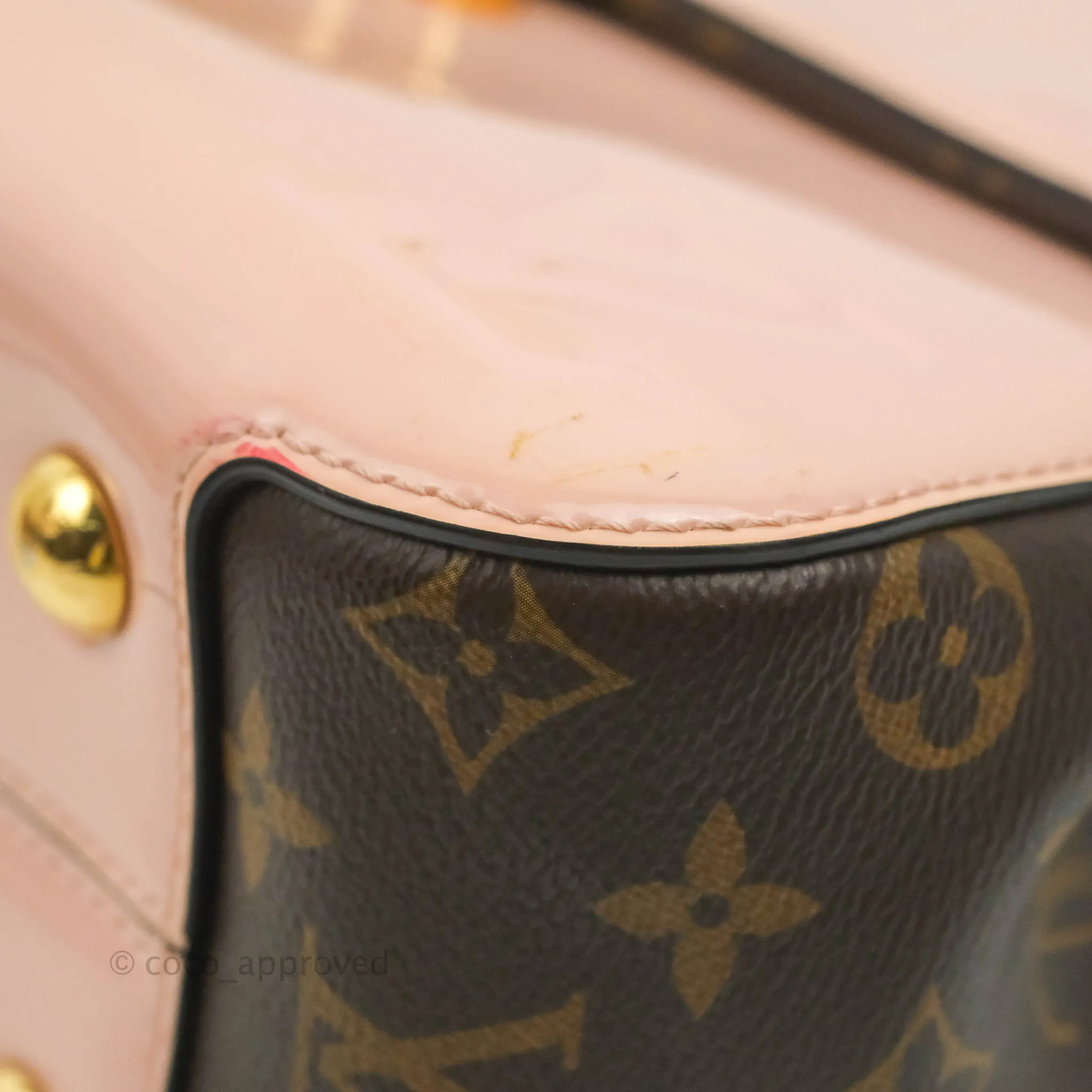 Louis Vuitton Cherrywood PM Handbag Patent Monogram Canvas
