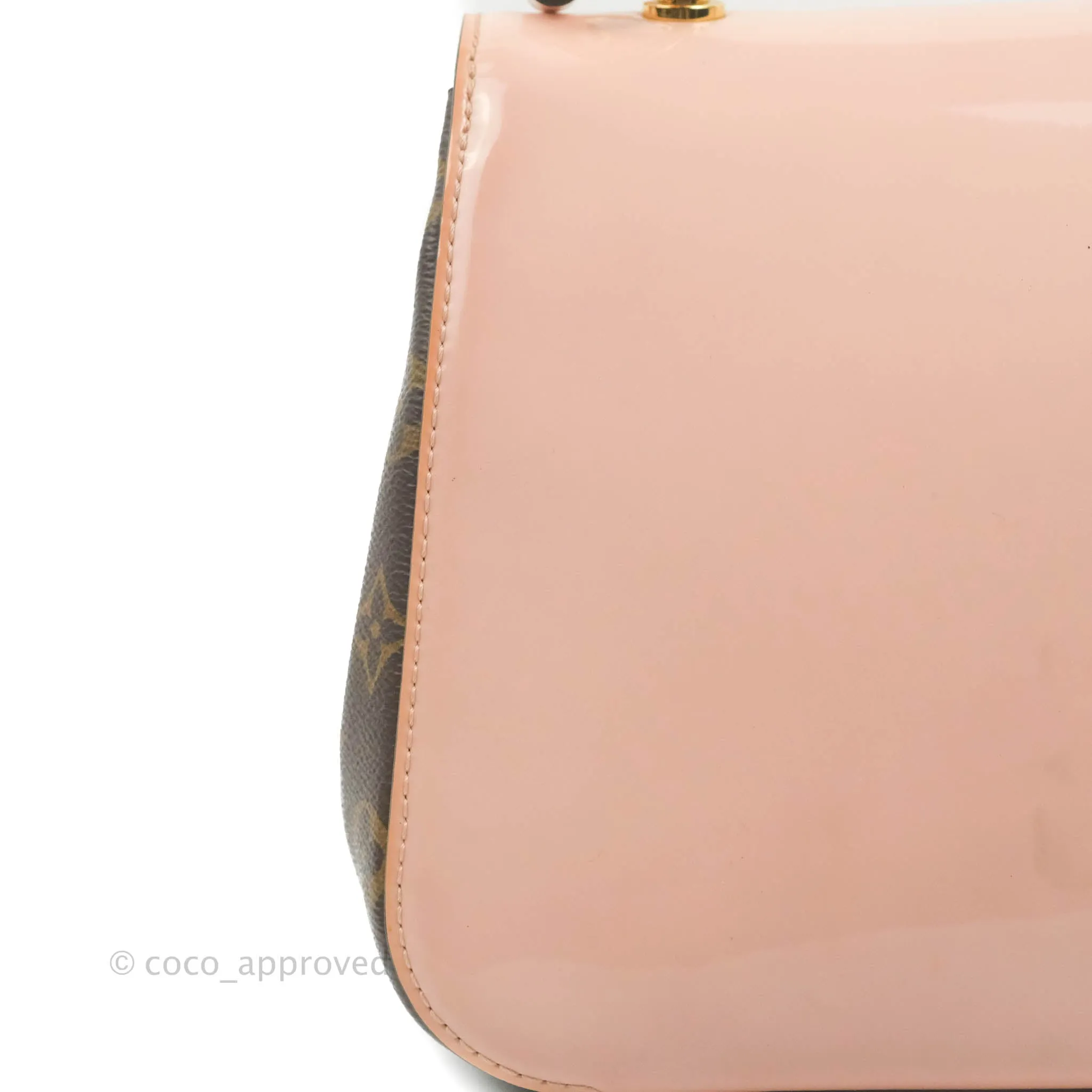Louis Vuitton Cherrywood PM Handbag Patent Monogram Canvas