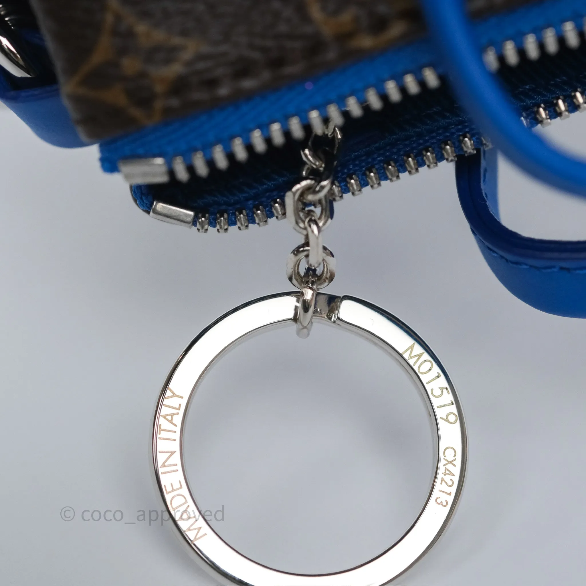 Louis Vuitton Colormania Mini Keepall Pouch Bag Charm Blue