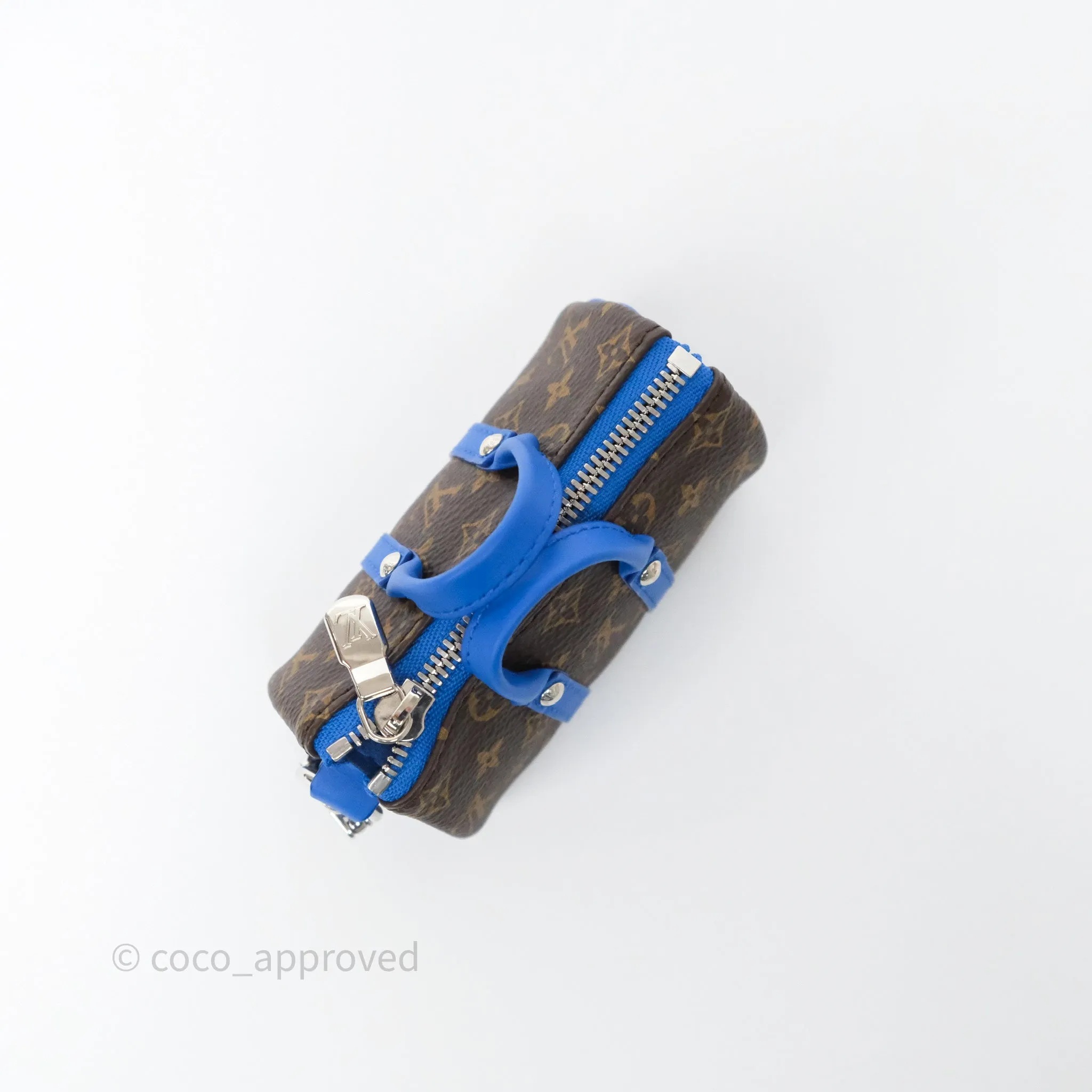 Louis Vuitton Colormania Mini Keepall Pouch Bag Charm Blue