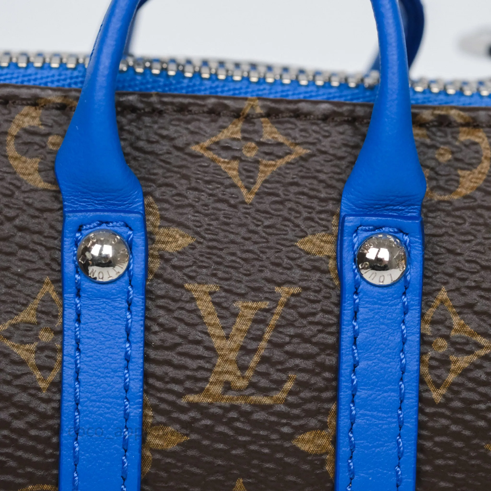 Louis Vuitton Colormania Mini Keepall Pouch Bag Charm Blue