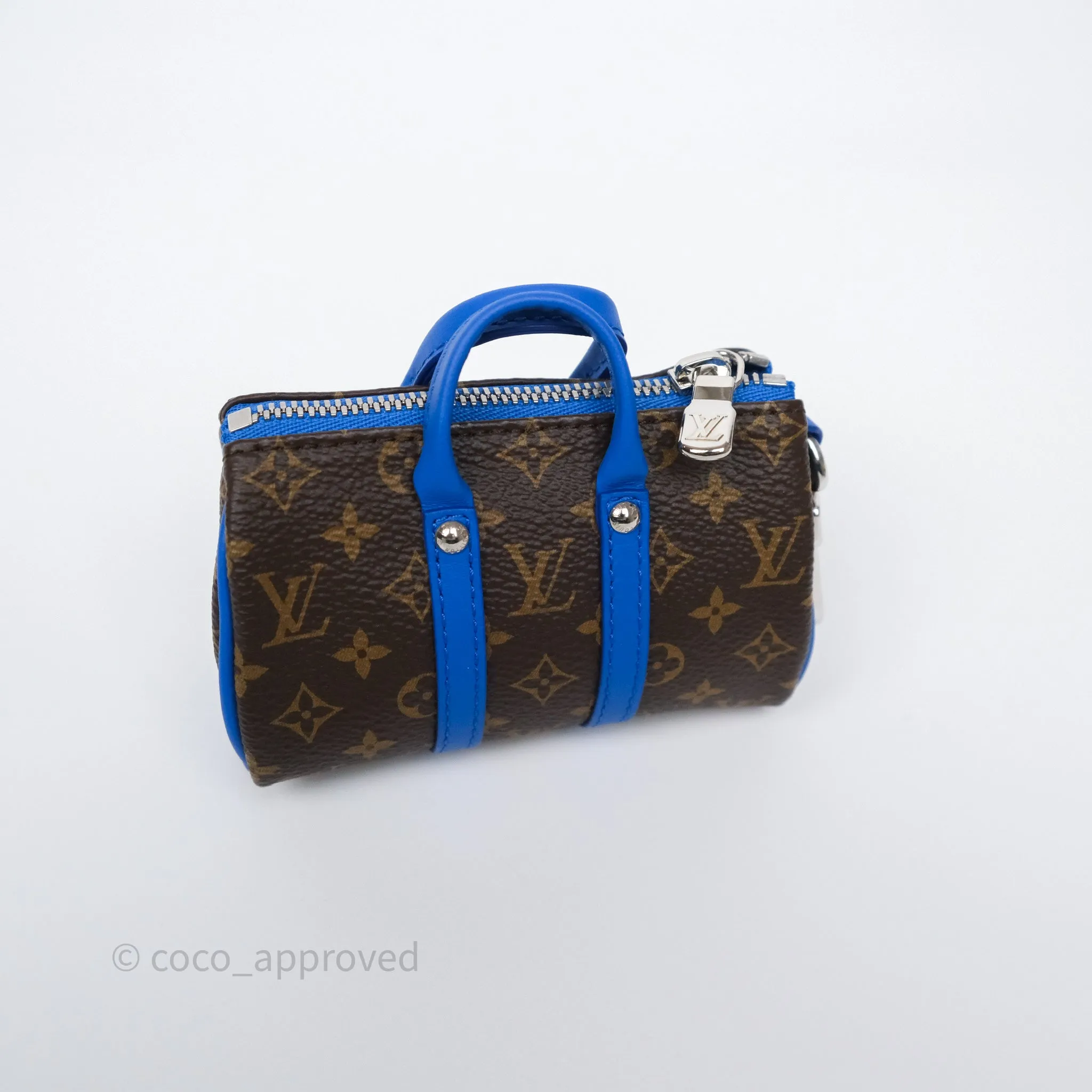 Louis Vuitton Colormania Mini Keepall Pouch Bag Charm Blue
