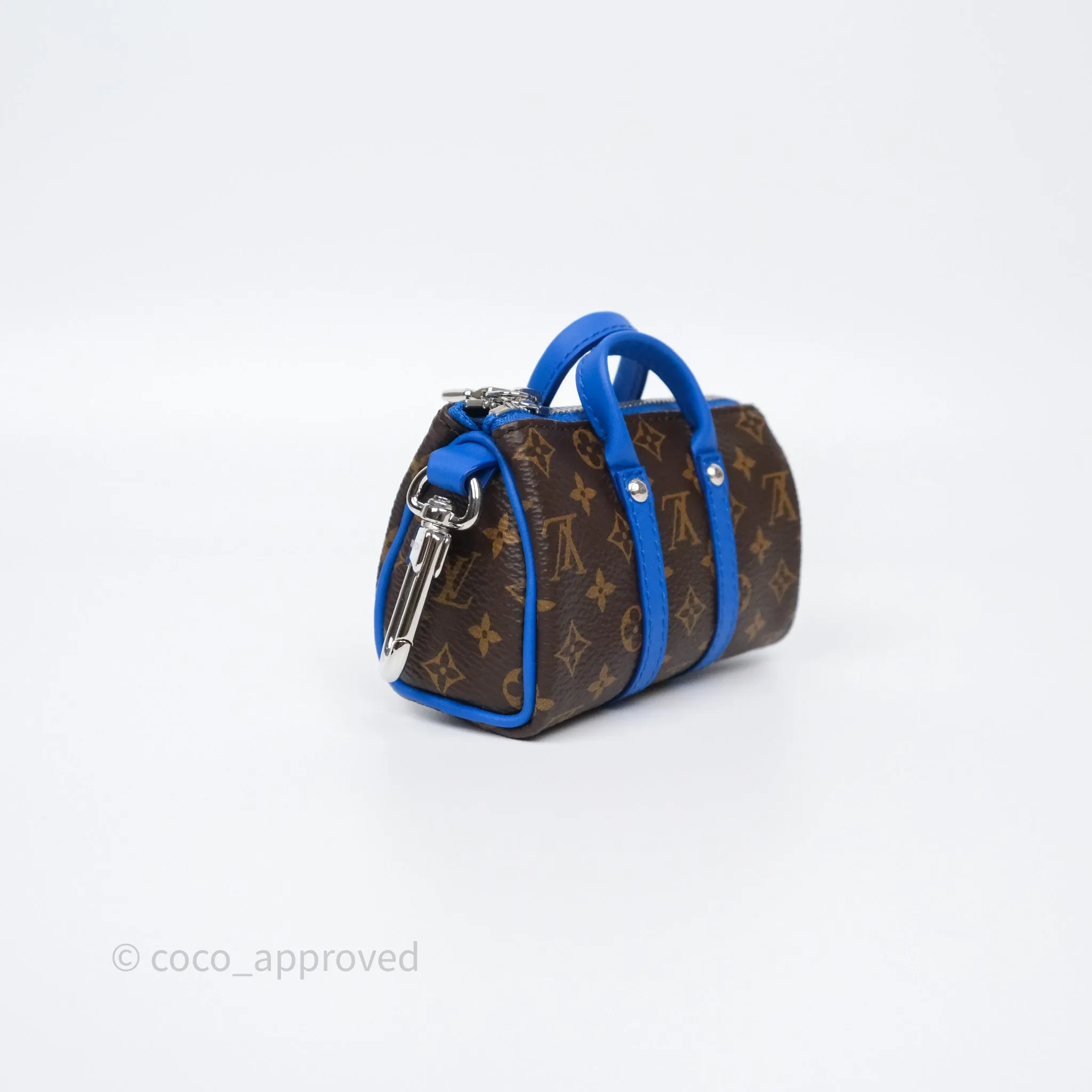 Louis Vuitton Colormania Mini Keepall Pouch Bag Charm Blue