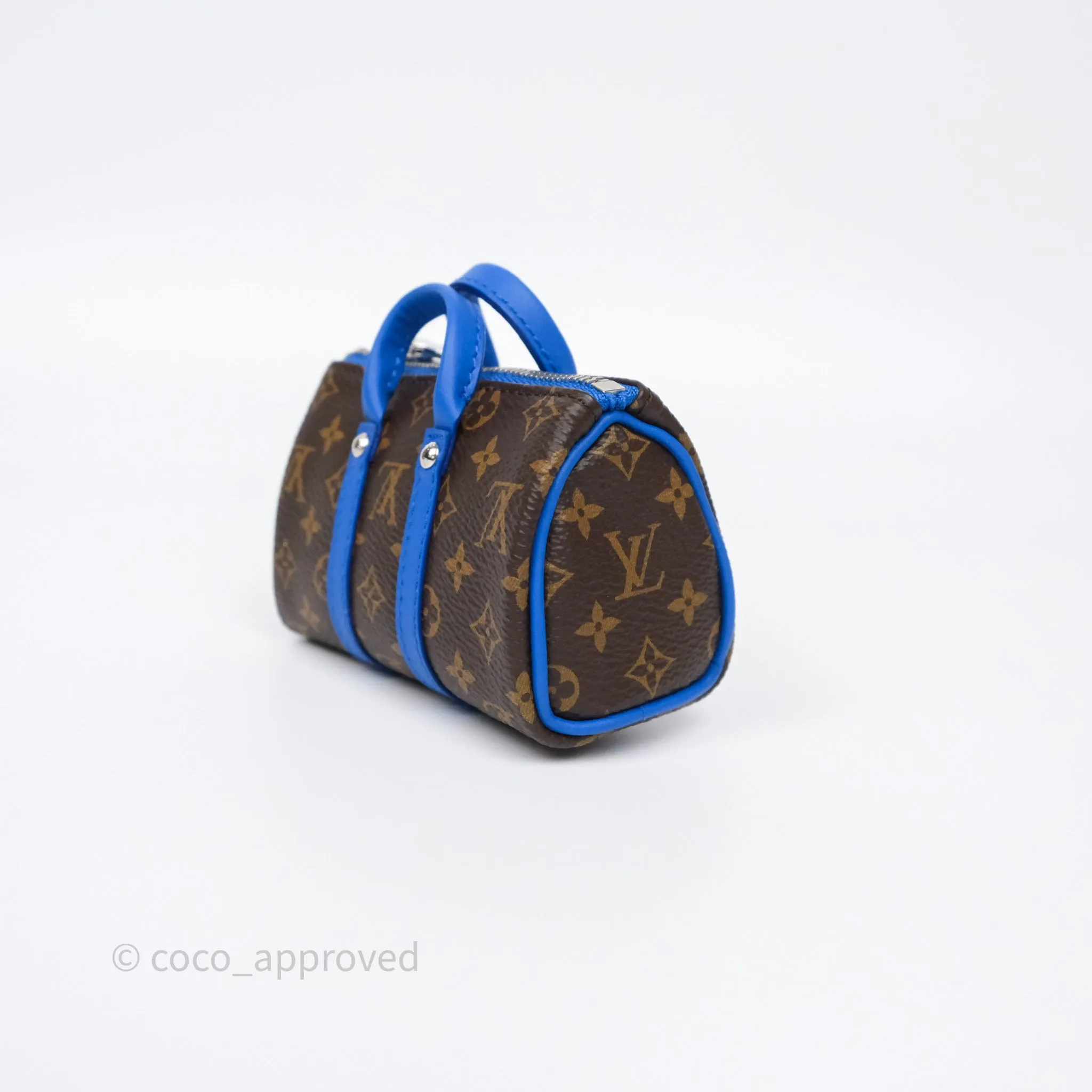 Louis Vuitton Colormania Mini Keepall Pouch Bag Charm Blue