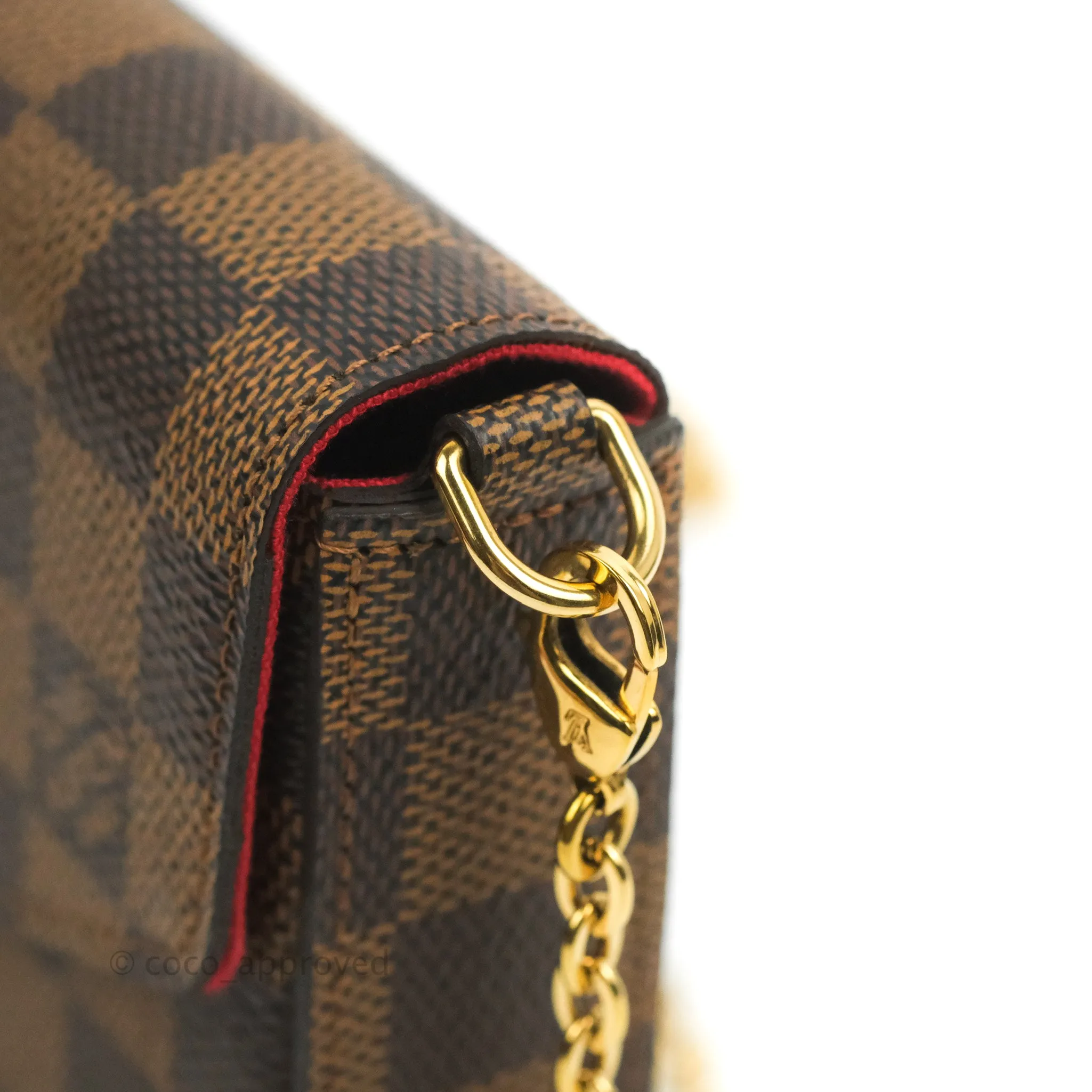 Louis Vuitton Damier Ebene Pochette Felicie Chain Wallet