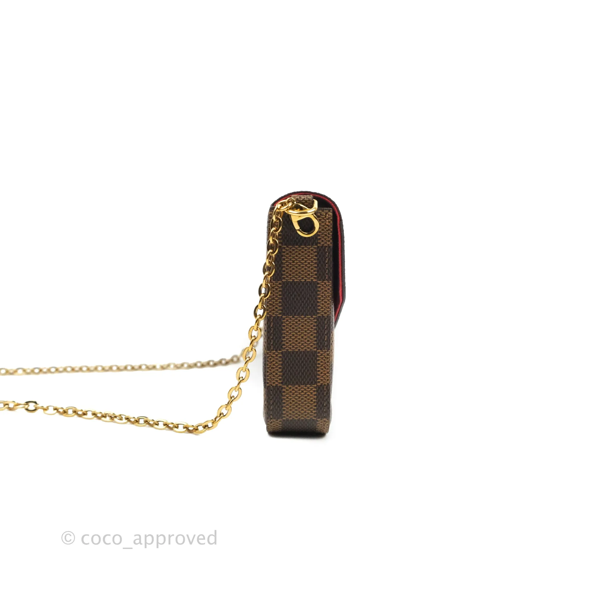 Louis Vuitton Damier Ebene Pochette Felicie Chain Wallet