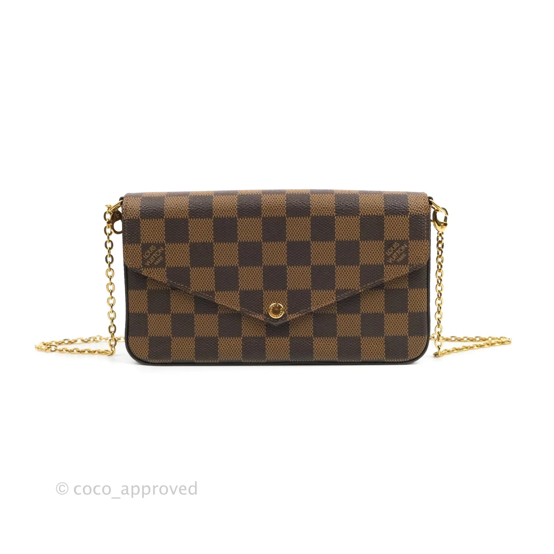 Louis Vuitton Damier Ebene Pochette Felicie Chain Wallet