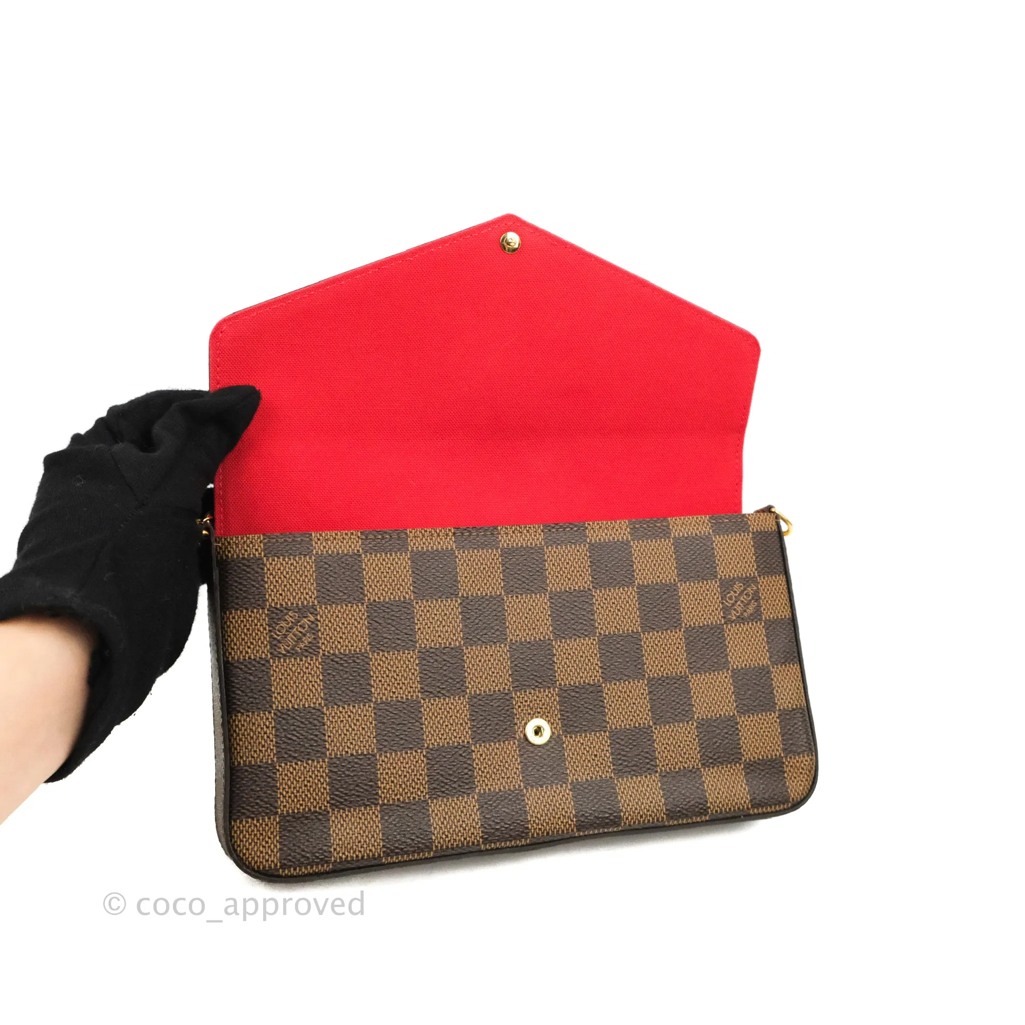Louis Vuitton Damier Ebene Pochette Felicie Chain Wallet