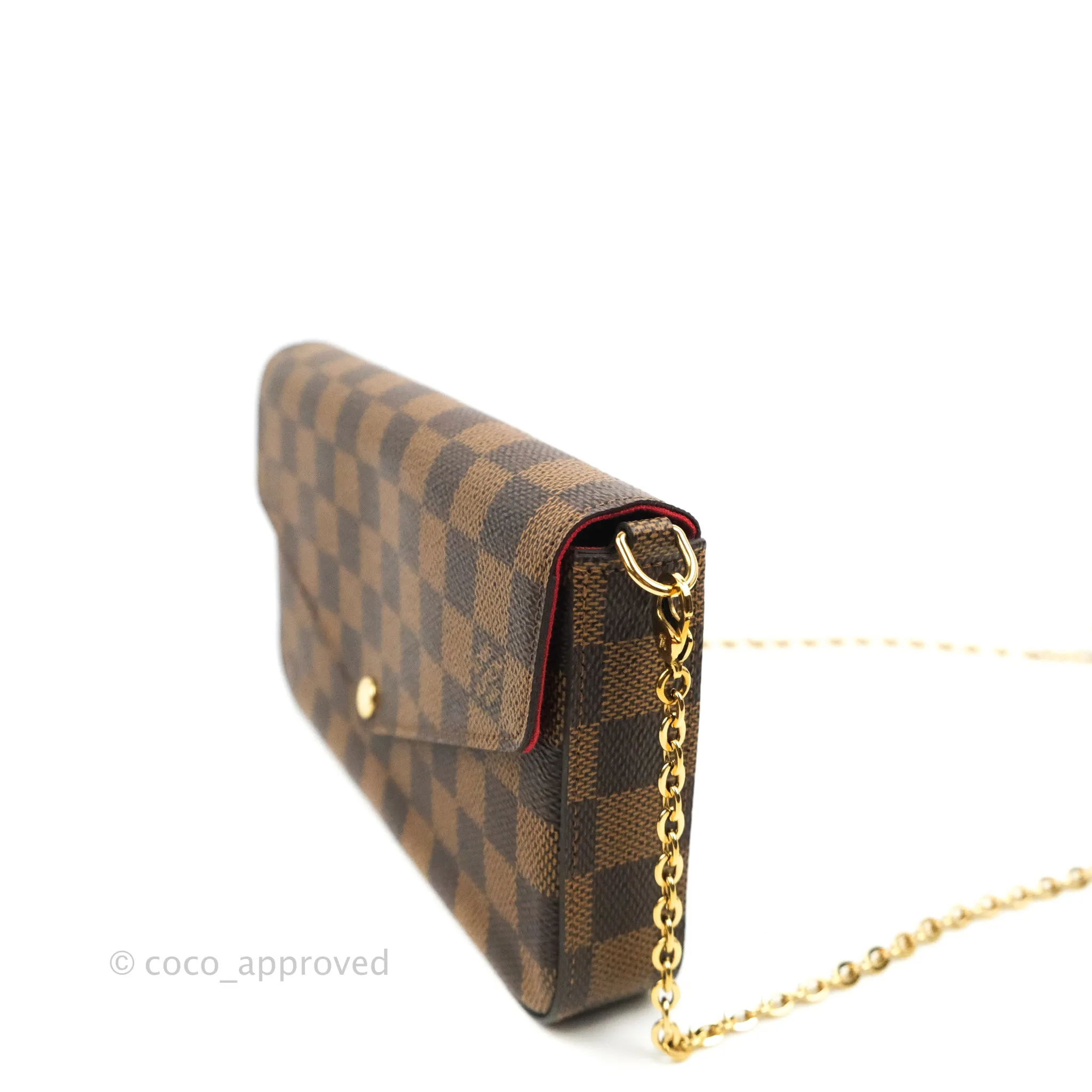 Louis Vuitton Damier Ebene Pochette Felicie Chain Wallet