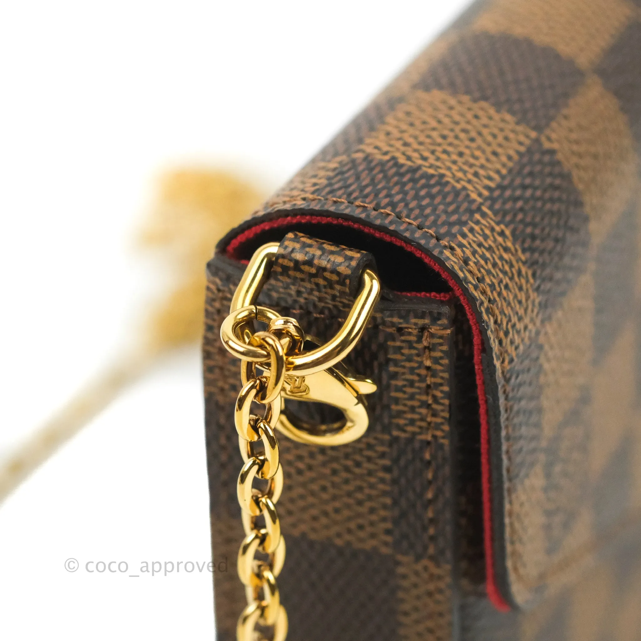 Louis Vuitton Damier Ebene Pochette Felicie Chain Wallet